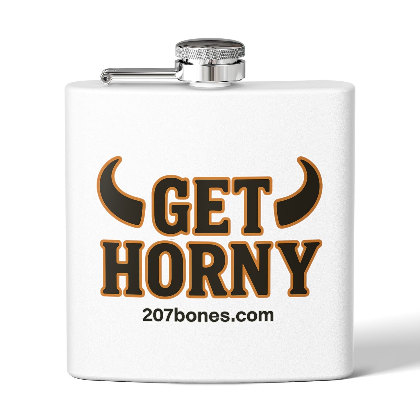 Funny Stainless Steel Flask for Parties, Gifts, Camping, Get Horny Flask, Groomsmen Gift, Bachelor Party