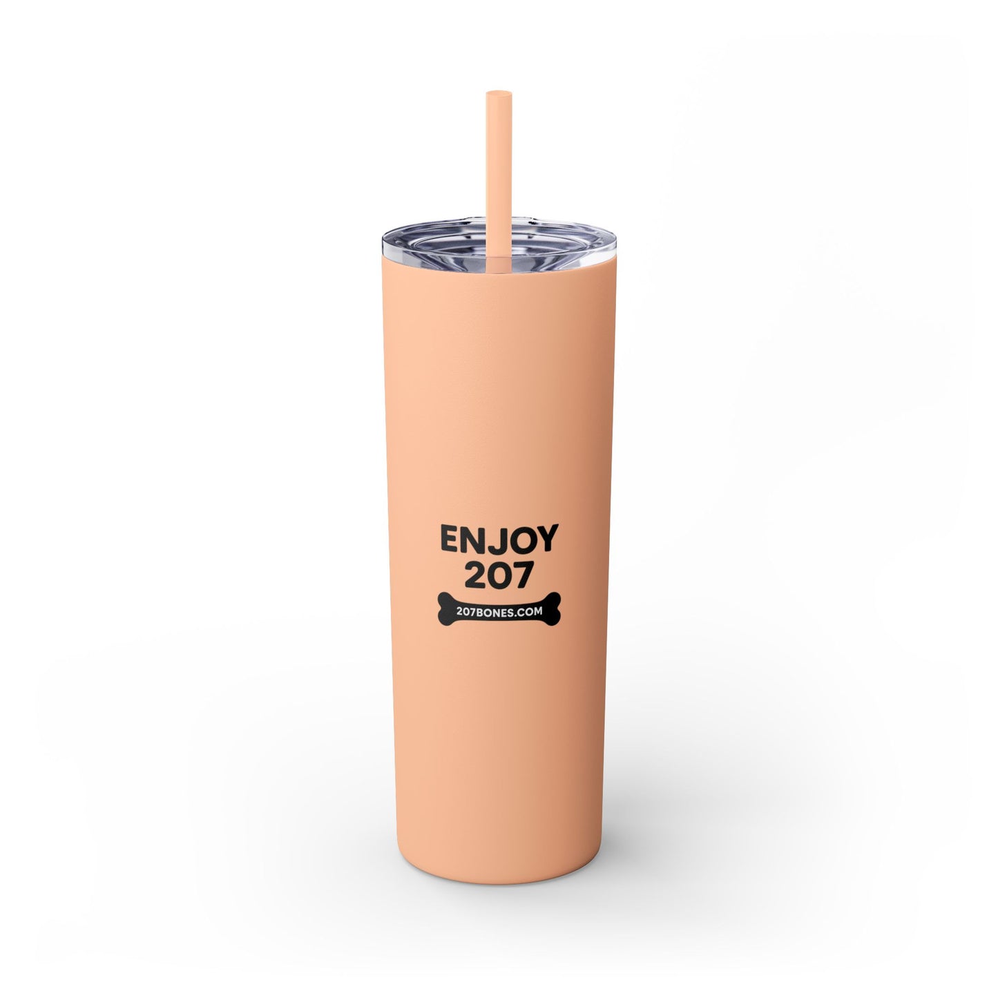 Personalized Skinny Tumbler with Straw, Perfect for Dog Lovers, Enjoy 207, Travel Mug, Gift Idea, Customized Drinkware