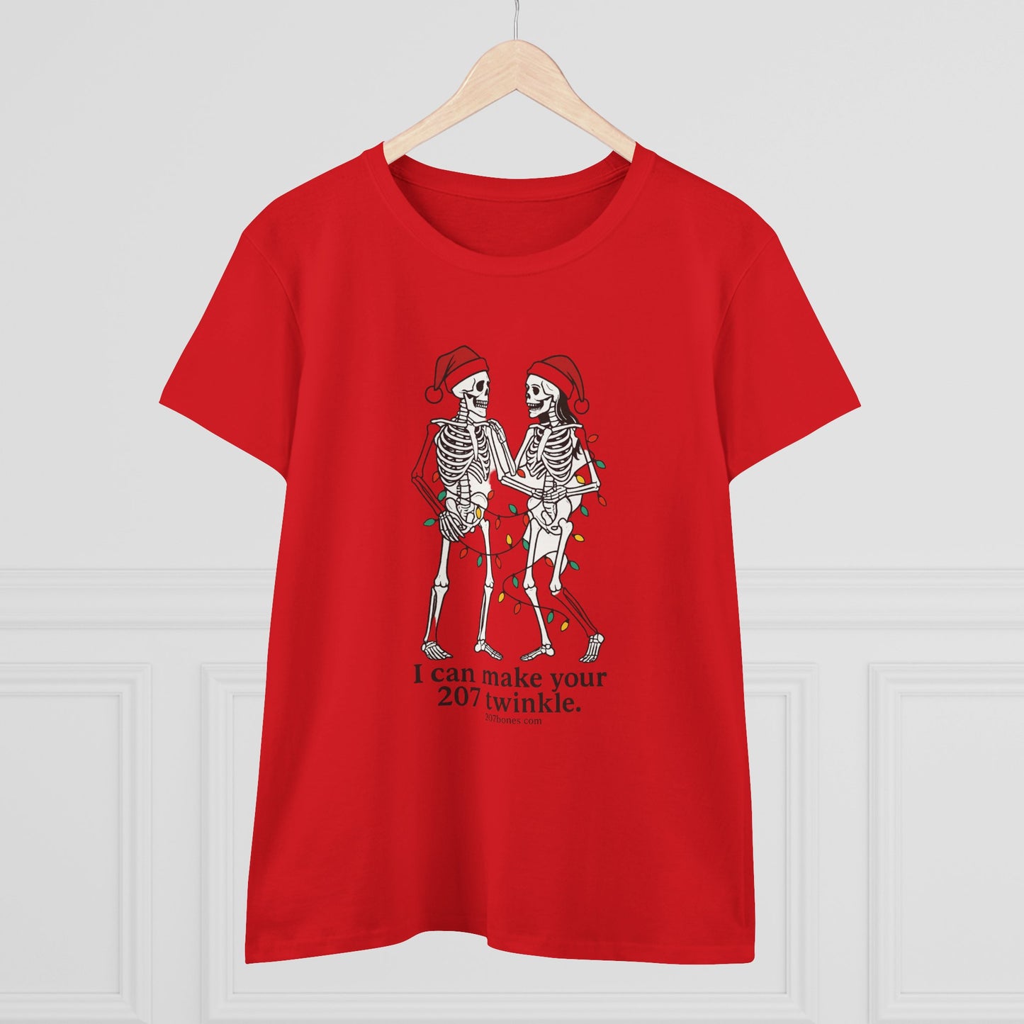 Cute Skeleton Christmas Tee, Funny Holiday Shirt, Gift for Halloween Lovers, Festive Everyday Wear, Unique Seasonal Apparel