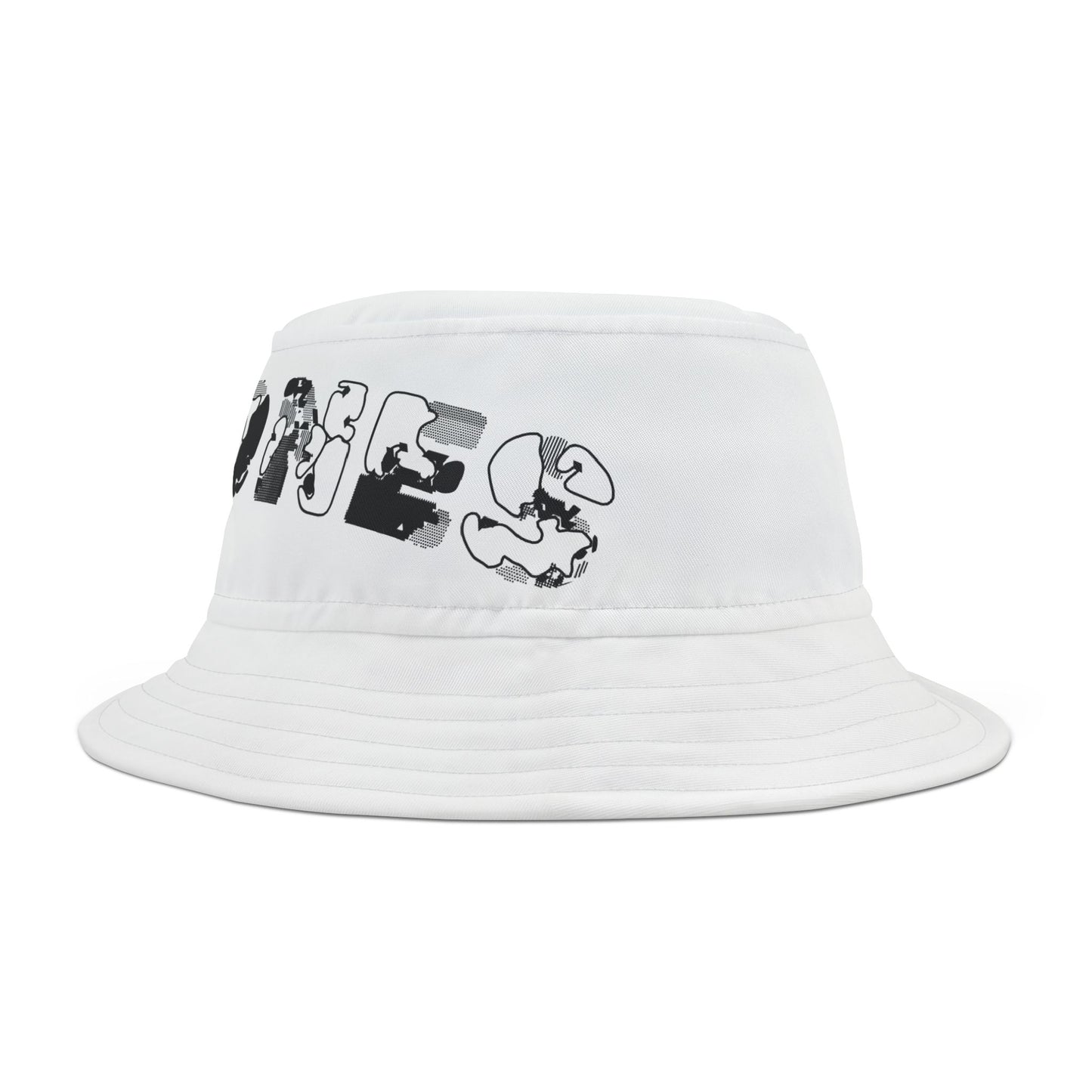 Stylish Bucket Hat, Beach Hat, Unisex Hat with print on front and top