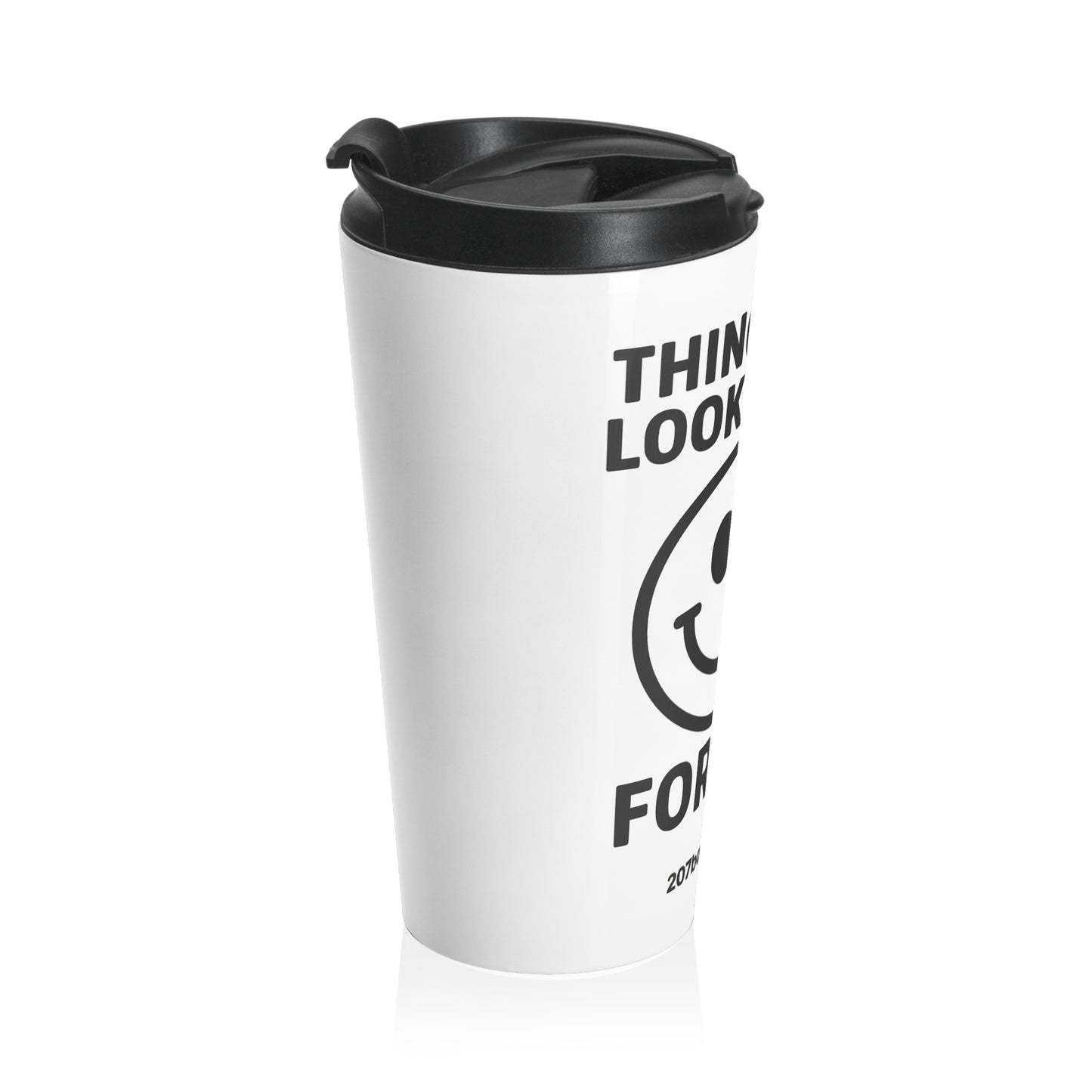 Optimistic Stainless Steel Travel Mug with Smile Design - Perfect for Gifting, Travel, or Daily Use, Motivational Coffee Cup, Reusable [...]
