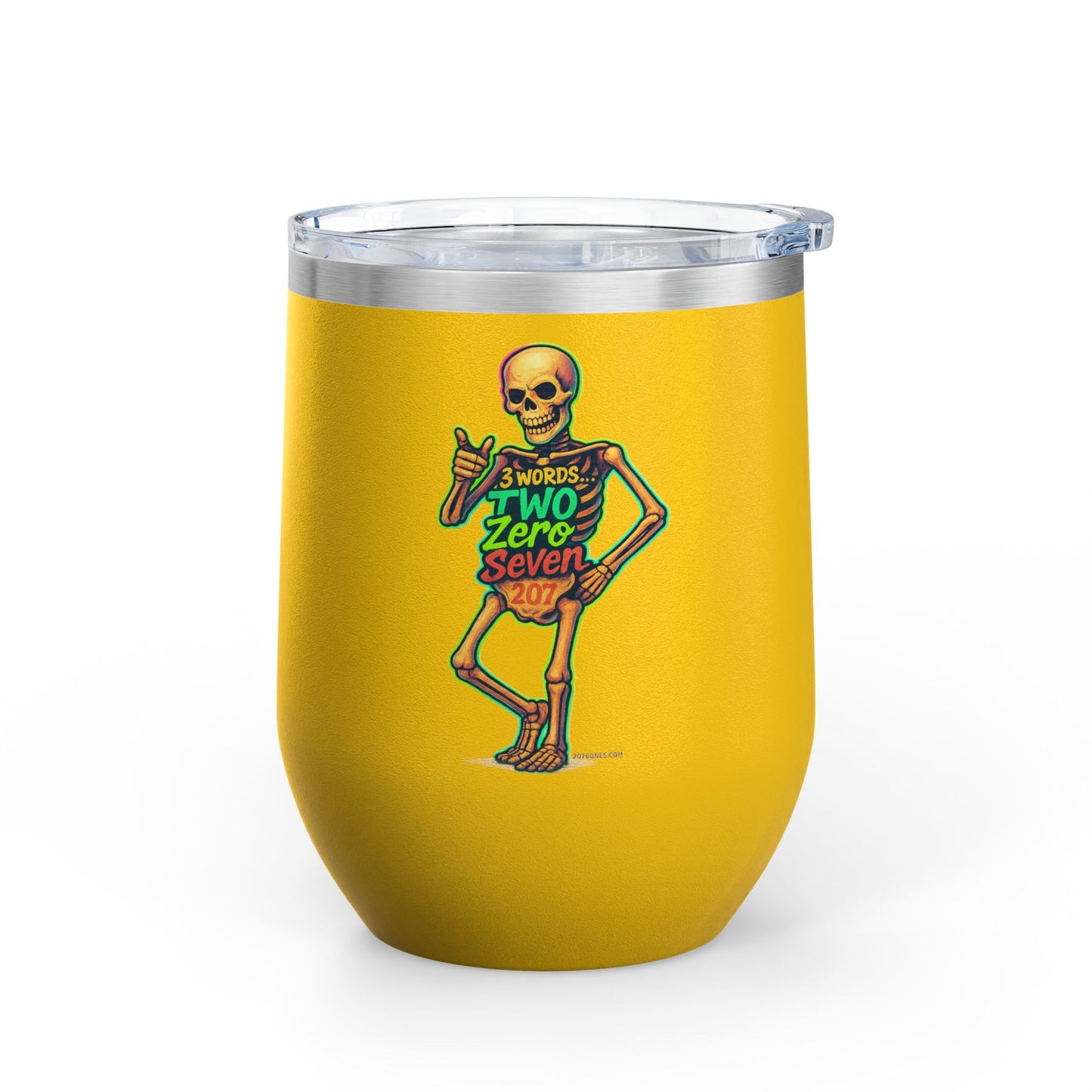 Halloween Skeleton Wine Tumbler, 12oz - Fun Gift for Spooky Celebrations, Unique Party Favor, Drinkware for Halloween Lovers, Cool Decor