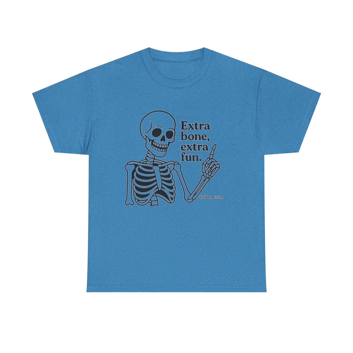 Extra Bone Extra Fun Skeleton Tee, Halloween T-Shirt, Funny Unisex Shirt, Spooky Gift, Graphic T-Shirt for Parties