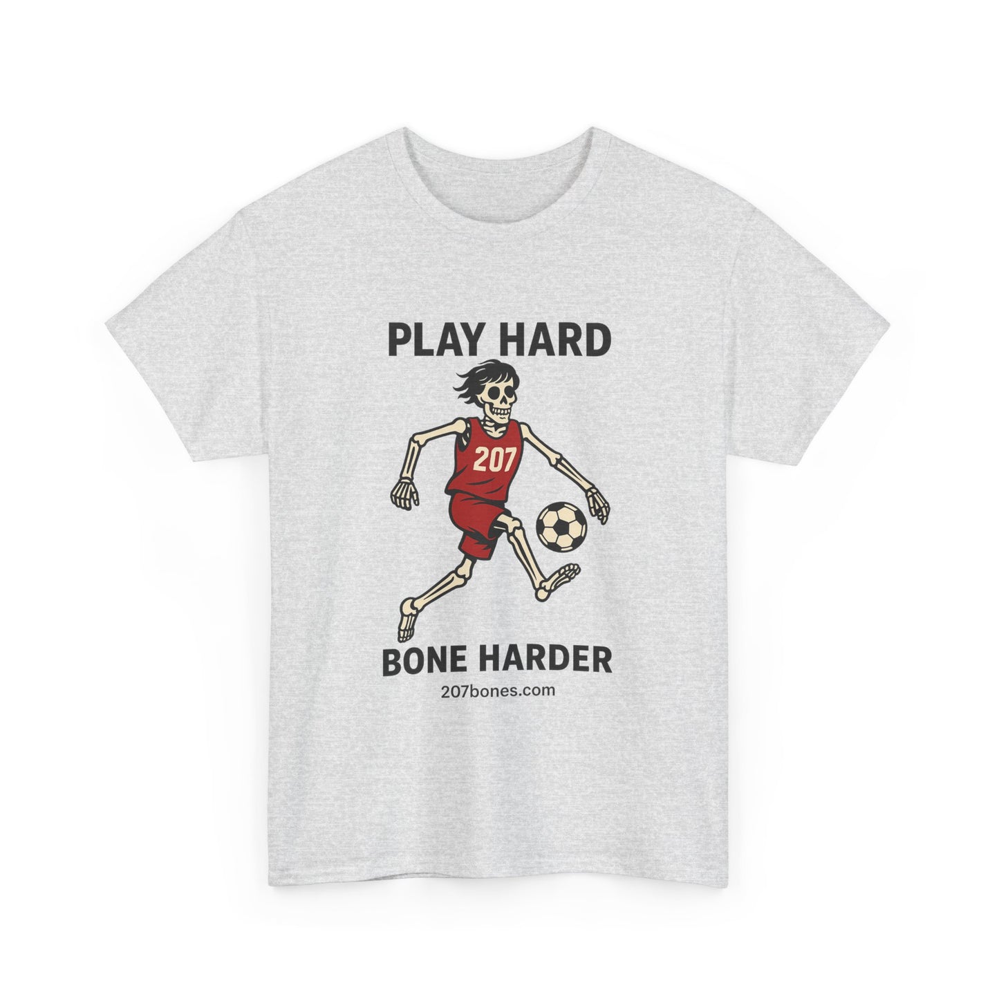 Play Hard Bone Harder Unisex Tee, Fun Sports T-Shirt, Casual Athletic Wear, Gift for Soccer Fans, Youth & Adult