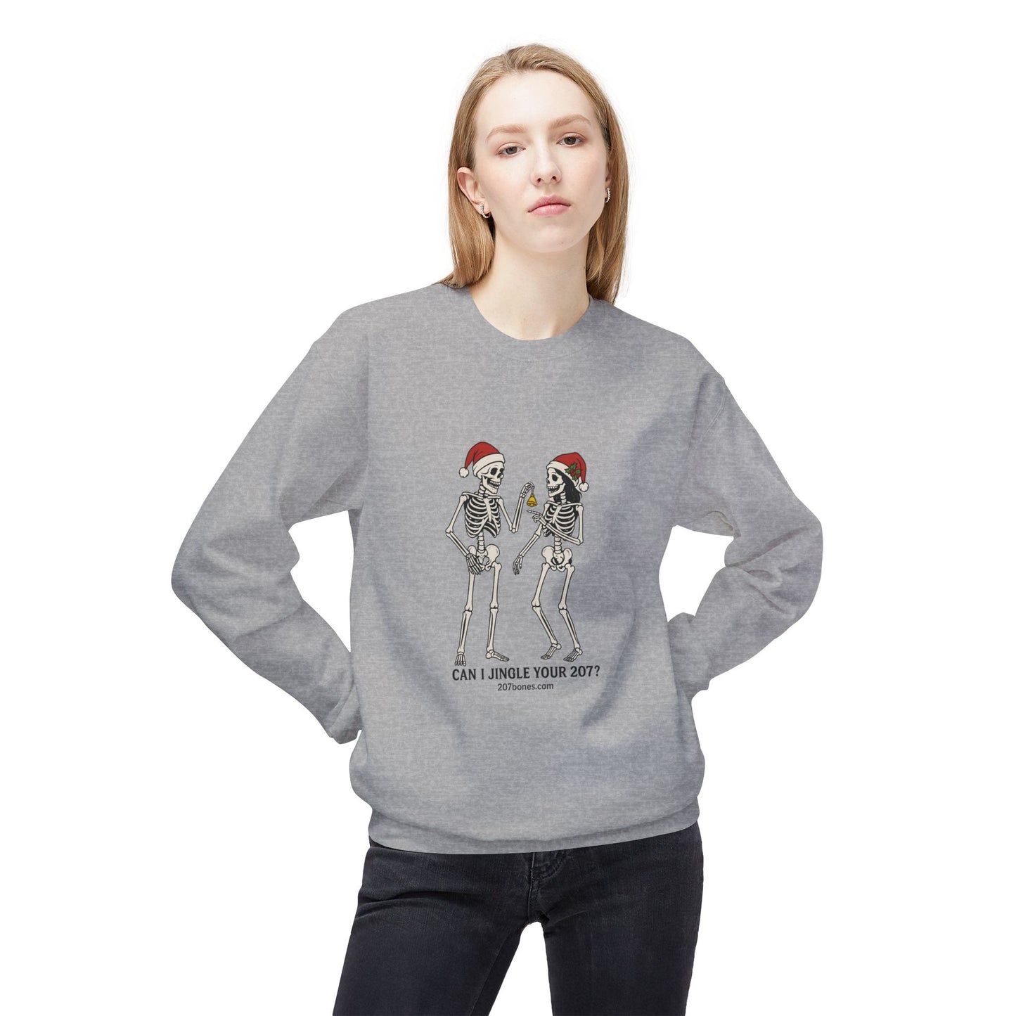 Skeletons Jingle Christmas Sweatshirt, Holiday Gift, Unisex Crewneck, Skeleton Christmas Jumper, Funny Xmas Sweatshirt