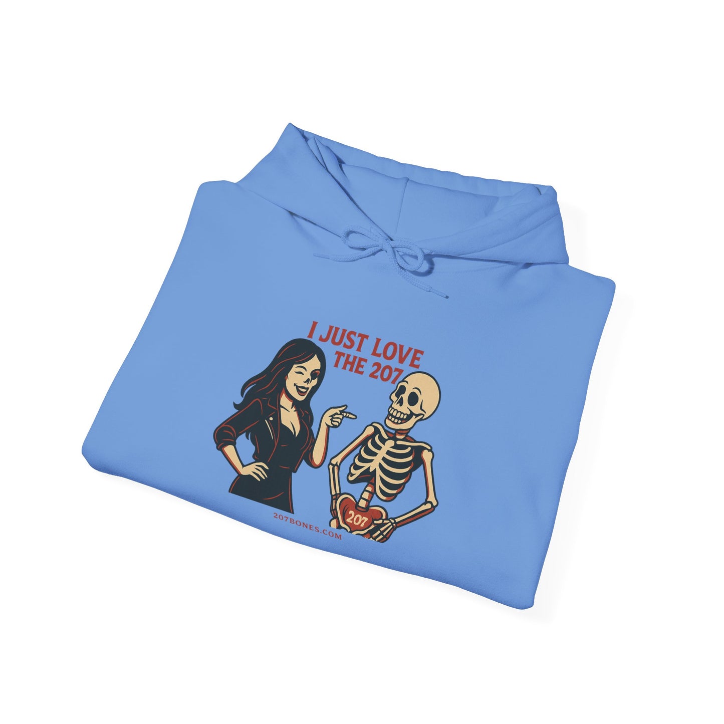 Skeleton Love Hoodie for Halloween, Cozy Unisex Sweatshirt, Fun October Fashion, Perfect Gift for Spooky Season, Trendy Fall Apparel