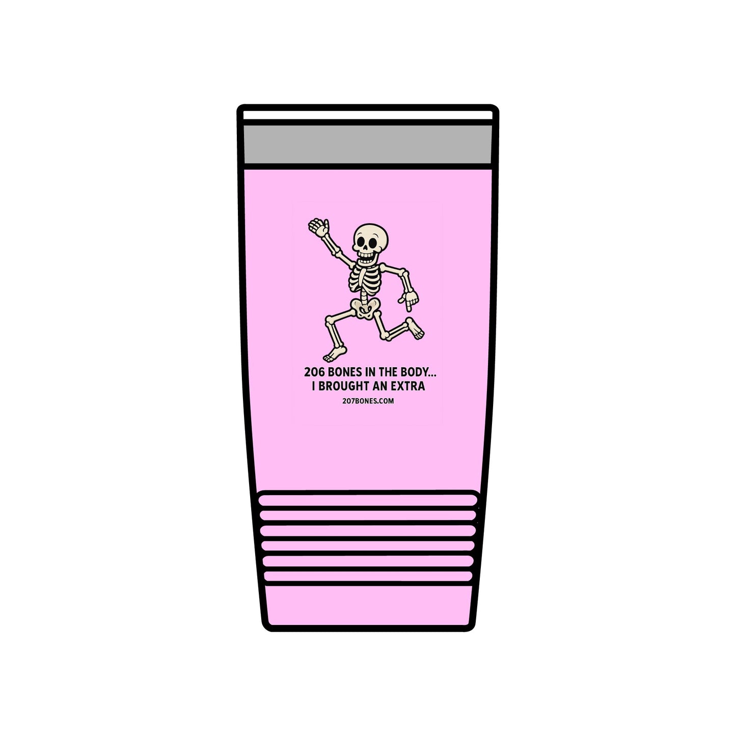 Skeleton Insulated Tumbler - 20oz Funny Gift for Halloween, Party, Tumblers for Drinks, Unique Skeleton Mug, Fun Coffee Tumbler