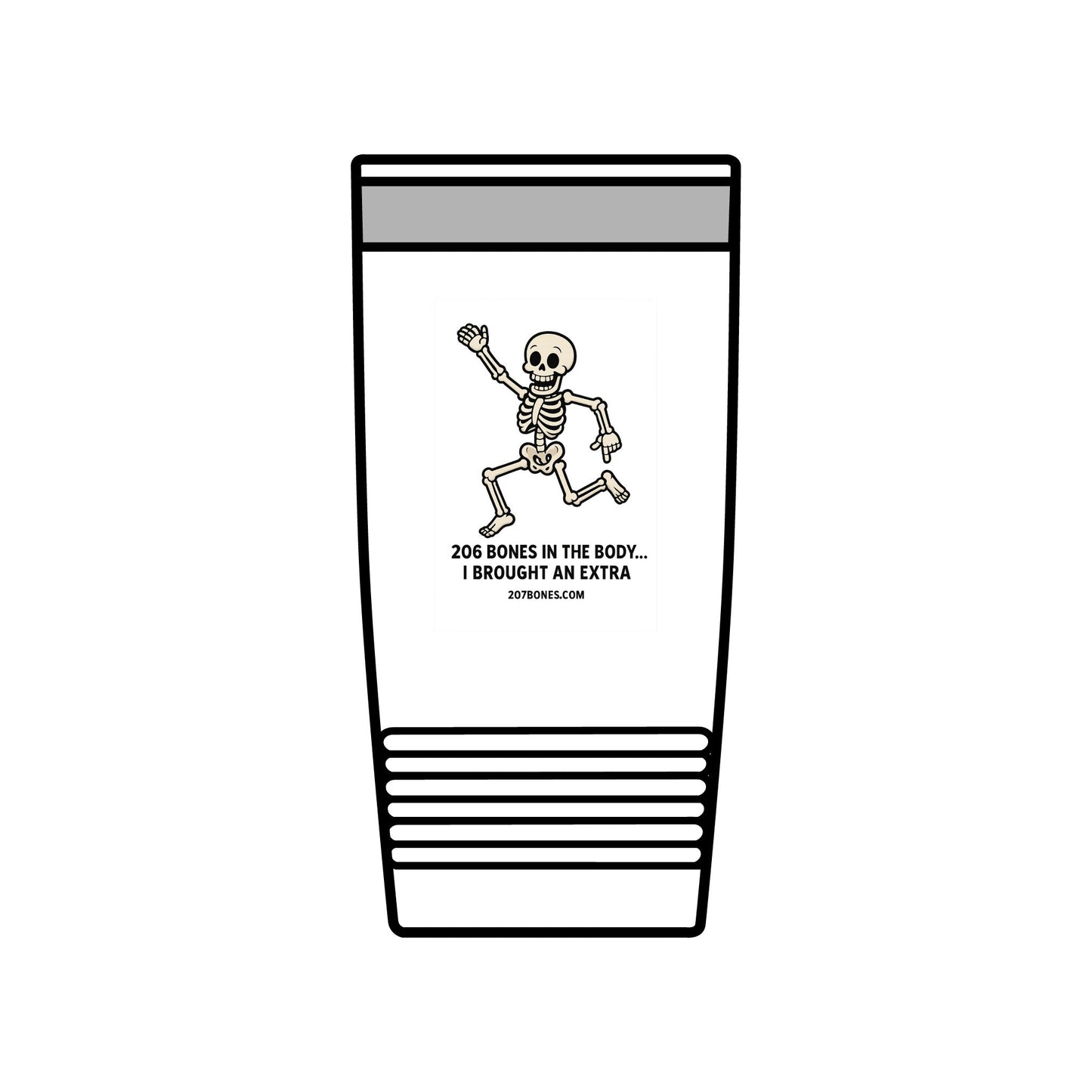 Skeleton Insulated Tumbler - 20oz Funny Gift for Halloween, Party, Tumblers for Drinks, Unique Skeleton Mug, Fun Coffee Tumbler