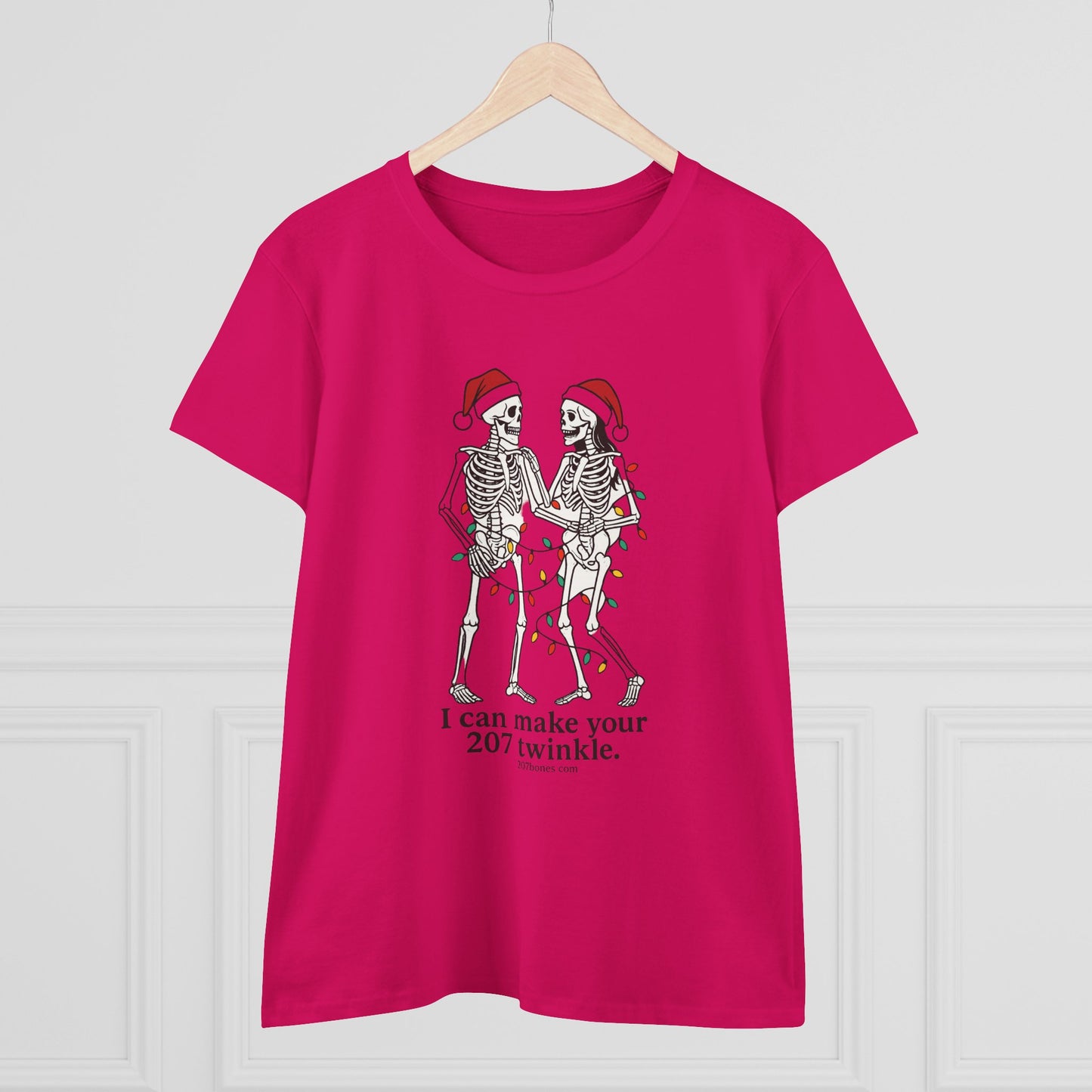 Cute Skeleton Christmas Tee, Funny Holiday Shirt, Gift for Halloween Lovers, Festive Everyday Wear, Unique Seasonal Apparel
