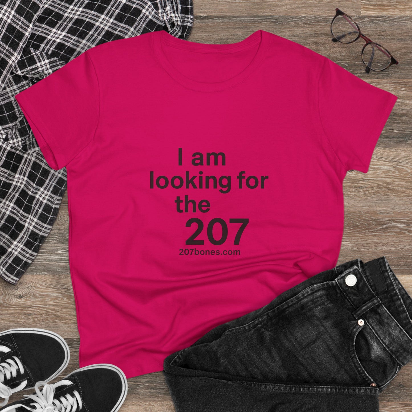 I Am Looking for the 207 Women's Cotton Tee, Fun Graphic T-Shirt, Casual Wear, Gift for Her, Everyday Comfort Tee