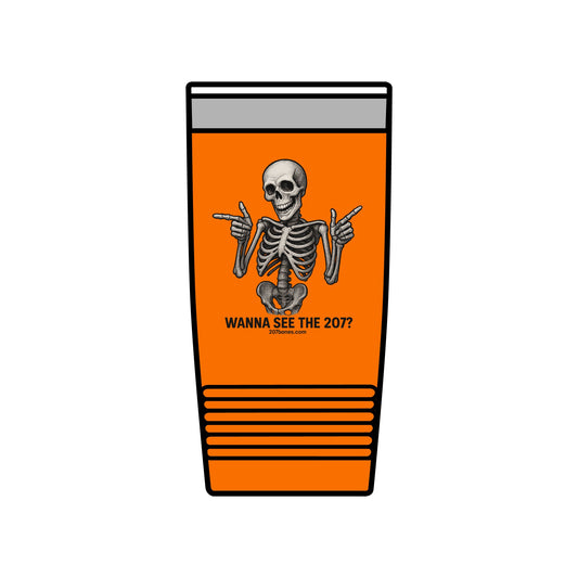 Funny Skeleton Insulated Tumbler, 20oz | Halloween Gift, Birthday Present, Unique Drinkware, Party Favor, Cool Mug