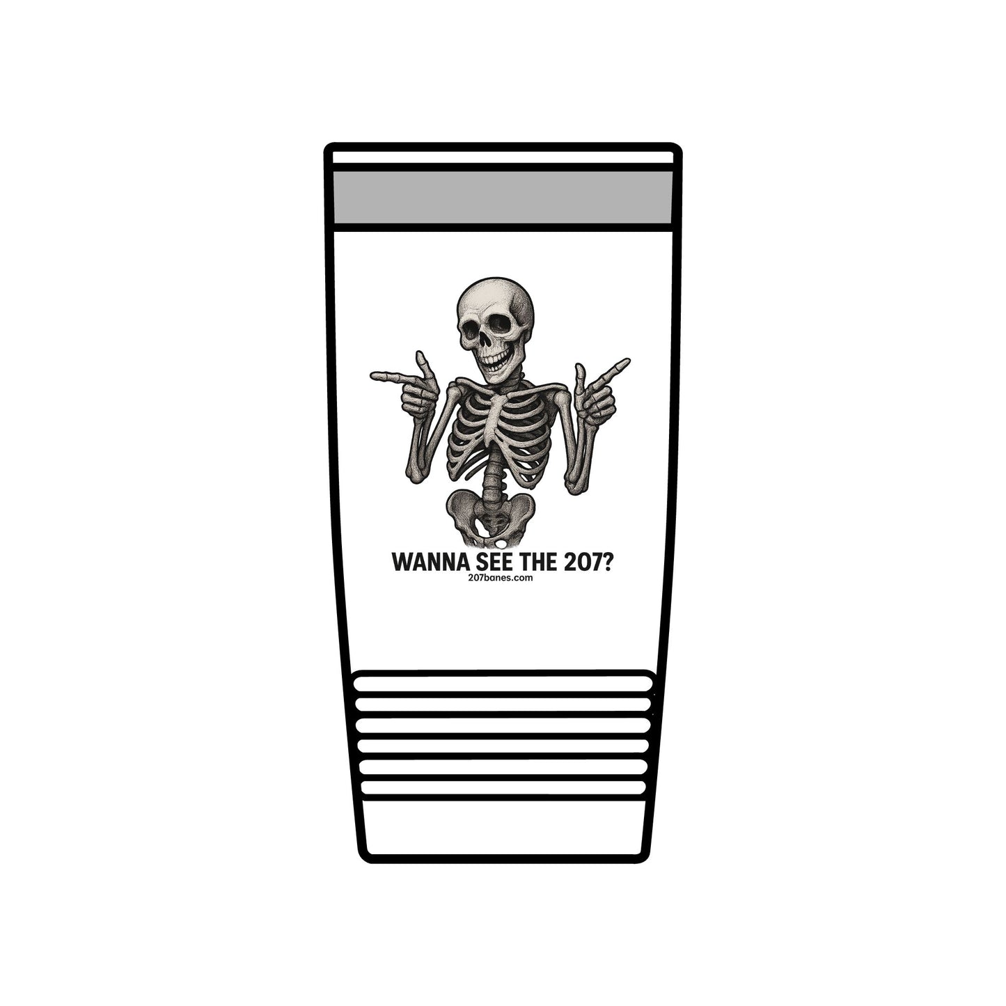 Funny Skeleton Insulated Tumbler, 20oz | Halloween Gift, Birthday Present, Unique Drinkware, Party Favor, Cool Mug