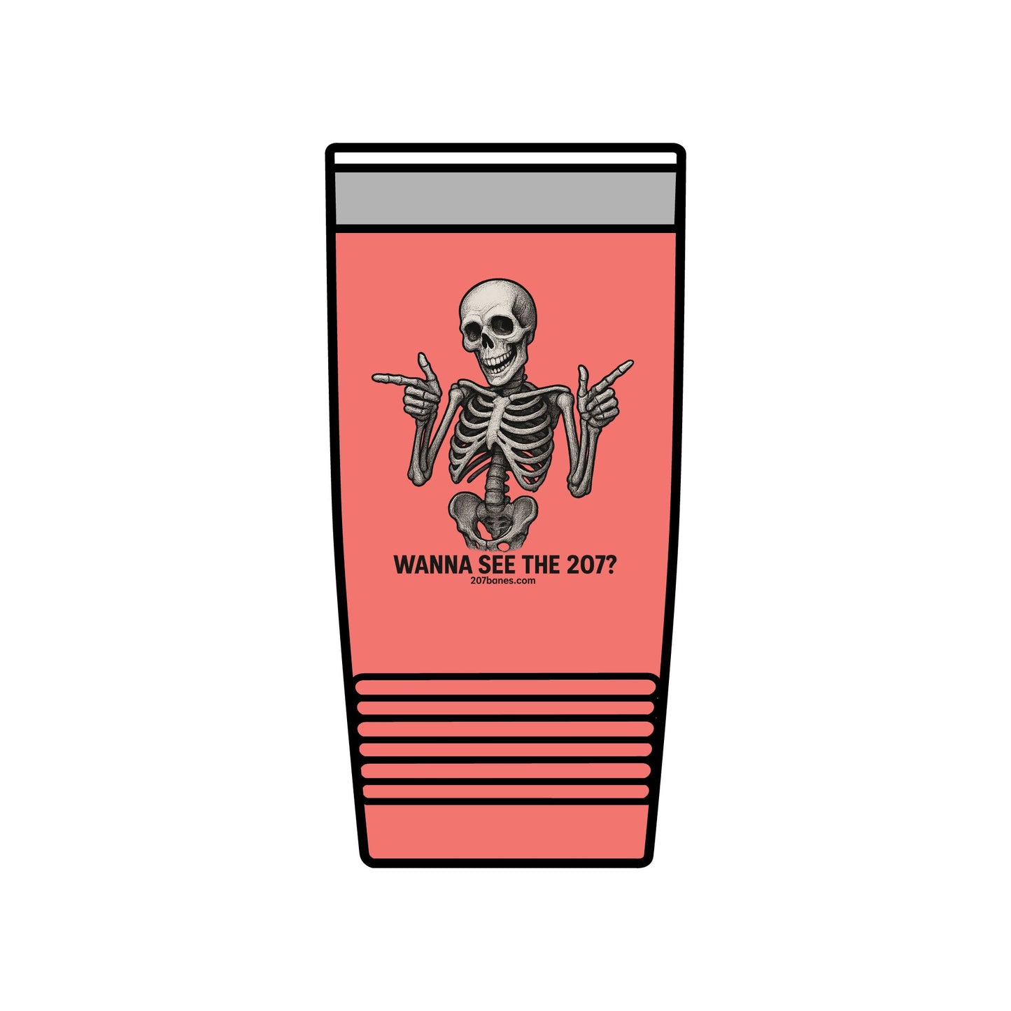 Funny Skeleton Insulated Tumbler, 20oz | Halloween Gift, Birthday Present, Unique Drinkware, Party Favor, Cool Mug