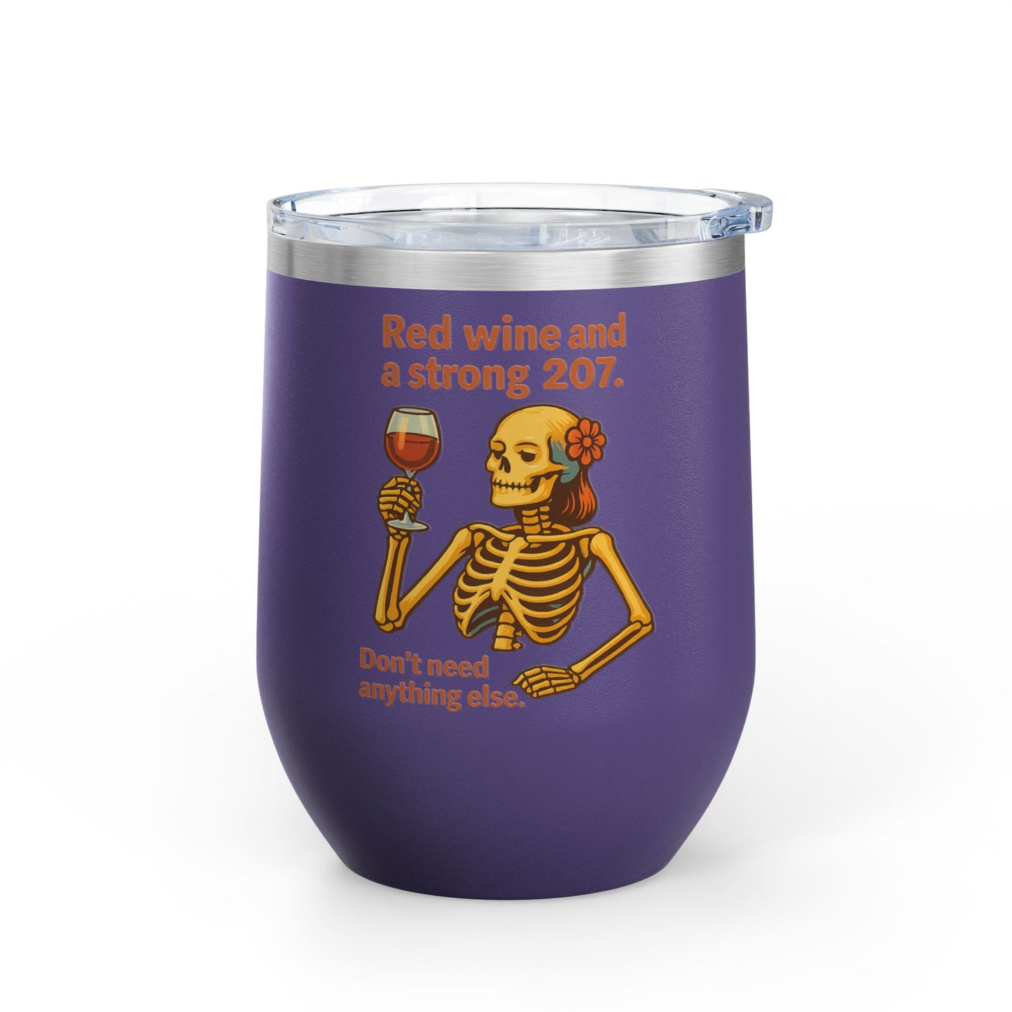Whimsical Wine Tumbler, Fun Skeleton Design, Perfect for Parties, Gifts for Wine Lovers, Unique Drinkware for Celebrations