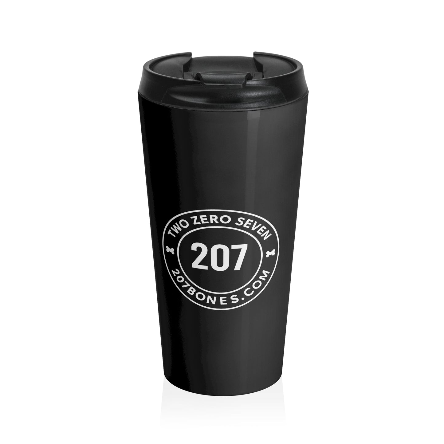 207 Bones Black Stainless Steel Travel Mug