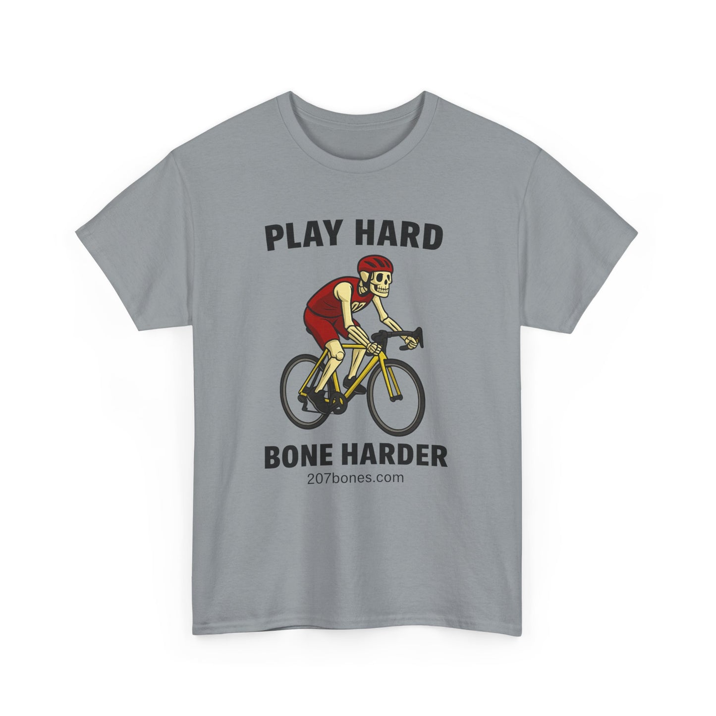 Unisex Cycling Tee - Play Hard Bone Harder