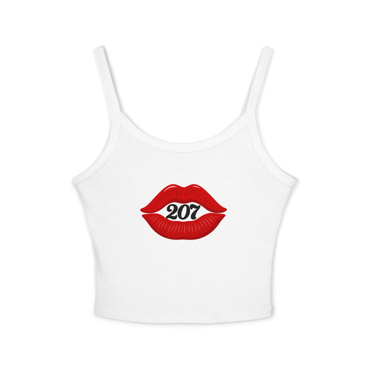 Chic Lip Print Tank Top - Women's Spaghetti Strap Top for Summer, BBQs, Casual Outings, Festivals, Holiday Gatherings, Cute Gift Idea