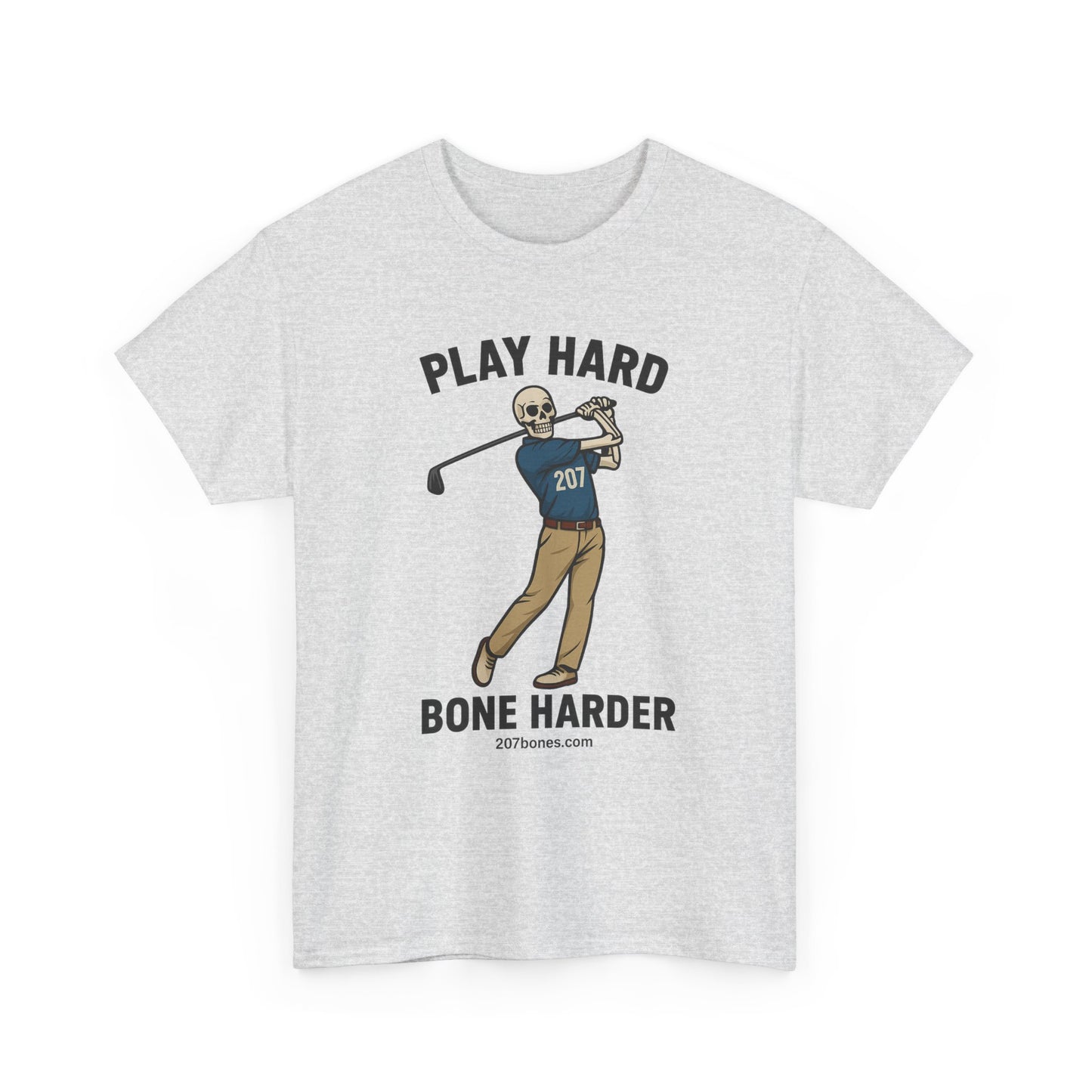 Play Hard Bone Harder Unisex Tee, Funny Golf Shirt, Sports T-Shirt, Gift for Golf Lovers, Casual Wear, Birthday Gift