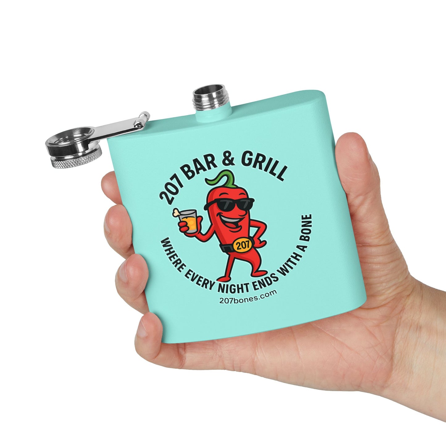 Chili Pepper Flask | 6oz Stainless Steel Flask | Funny Gift | Bar Accessory | Party Favor | Tailgating