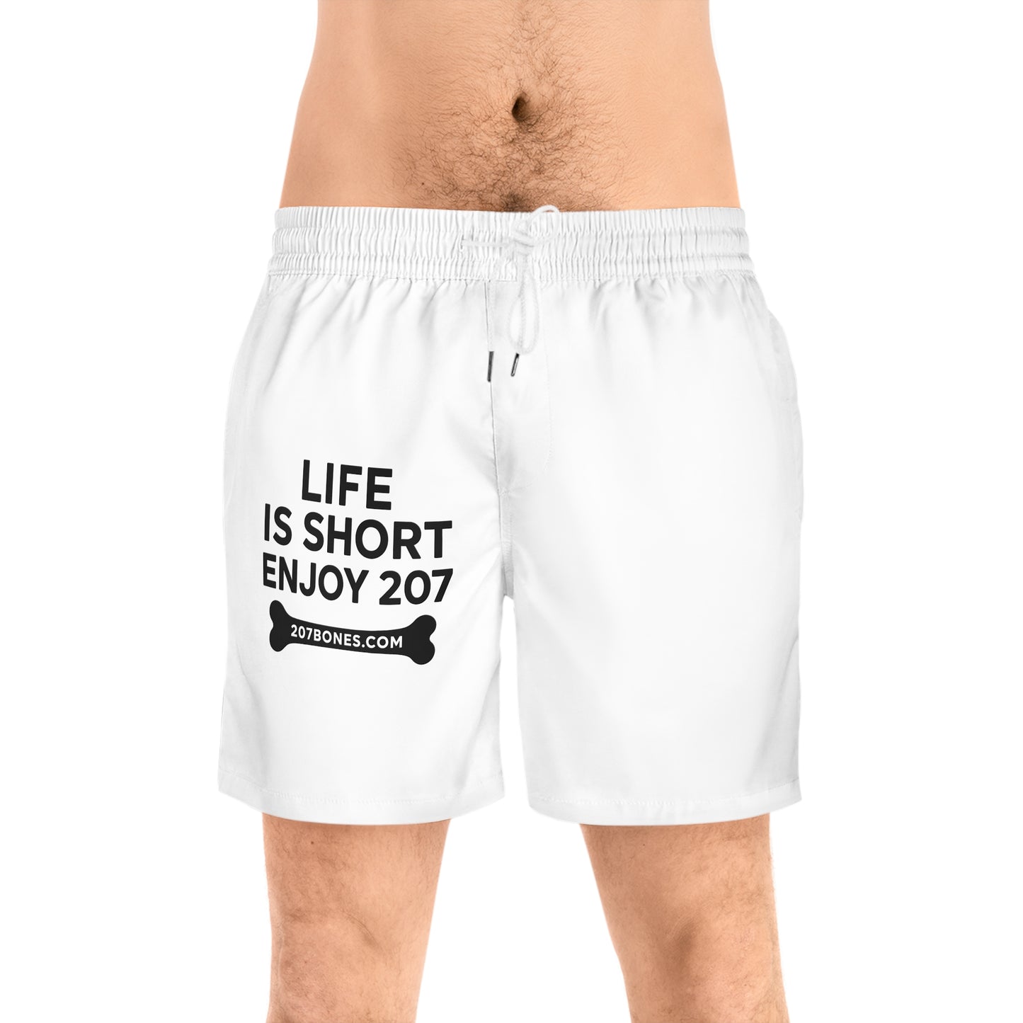 Men's Swim Shorts, Life is Short Enjoy 207 Swimwear, Beach Shorts, Casual Summer Shorts, Vacation Swim Trunks, Pool Party Outfit