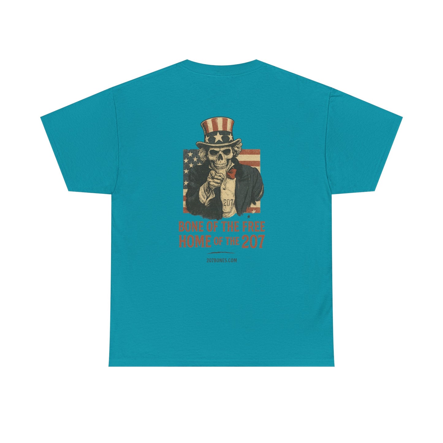 Unisex Heavy Cotton Tee - Bone of the Free, Home of the 207, American Spirit T-Shirt, Patriotic Tee, Casual Wear, Gift for Veterans