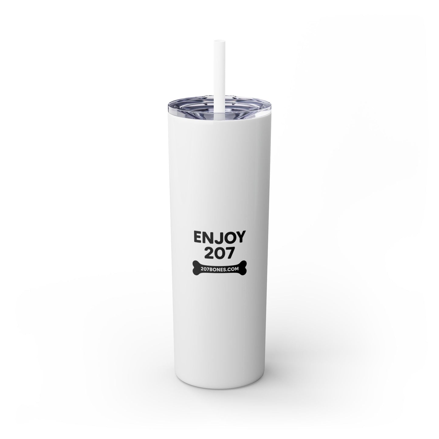 Personalized Skinny Tumbler with Straw, Perfect for Dog Lovers, Enjoy 207, Travel Mug, Gift Idea, Customized Drinkware