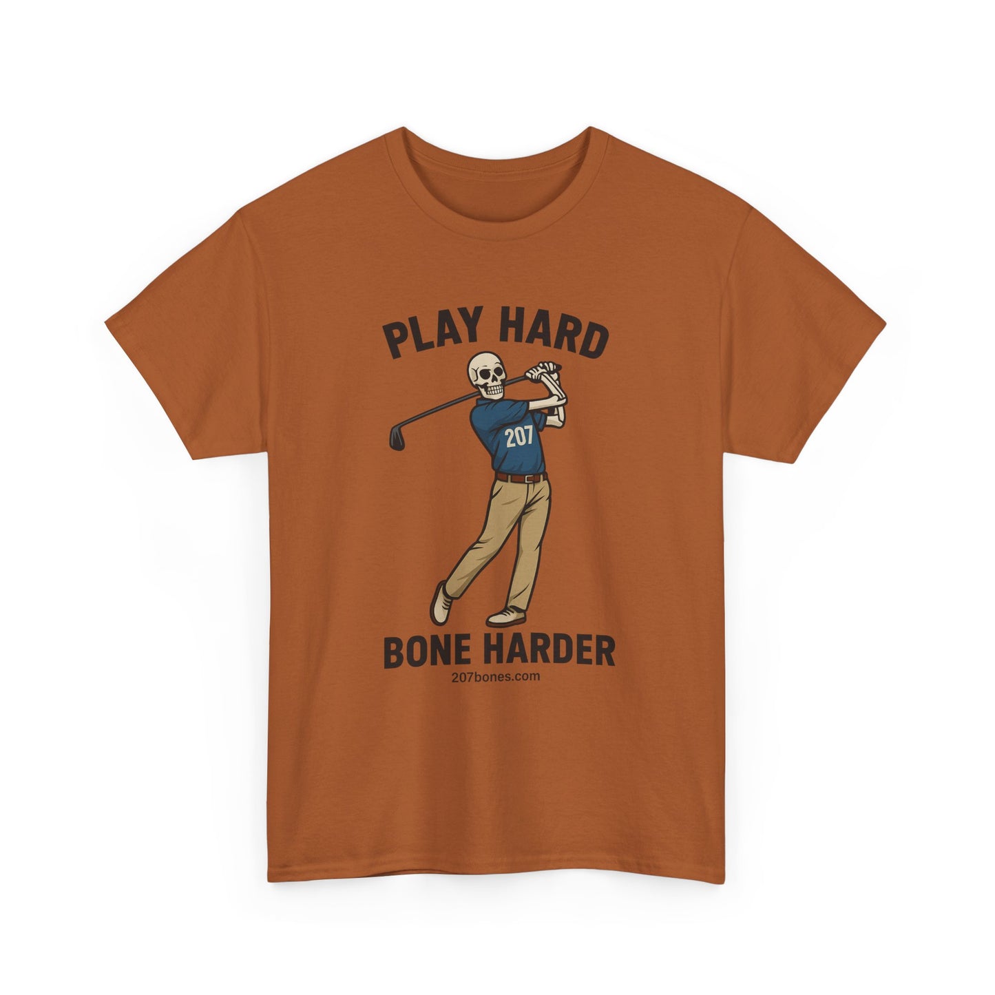 Play Hard Bone Harder Unisex Tee, Funny Golf Shirt, Sports T-Shirt, Gift for Golf Lovers, Casual Wear, Birthday Gift