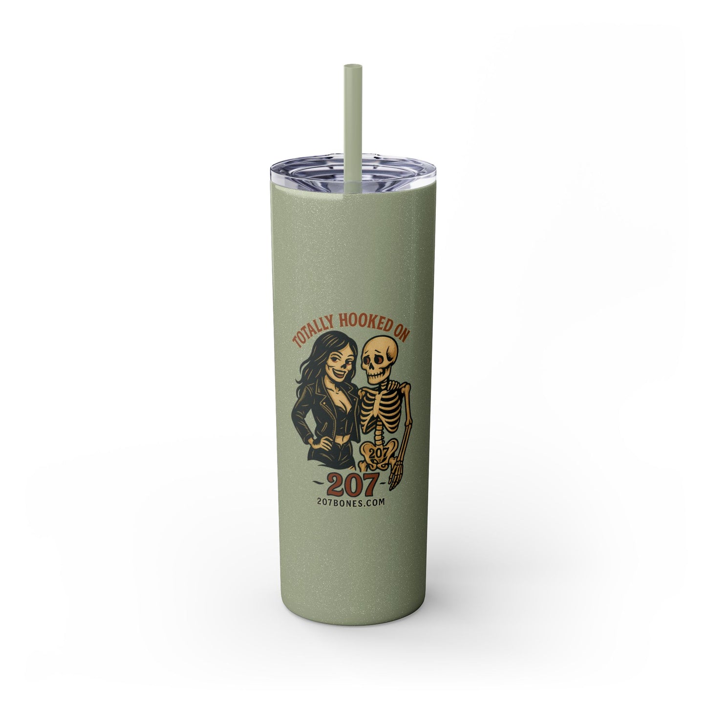 Totally Hooked Skinny Tumbler - 20oz, Cute Halloween Mug, Fun Gift for Coffee Lovers, Party Essentials, Unique Personalized Cup