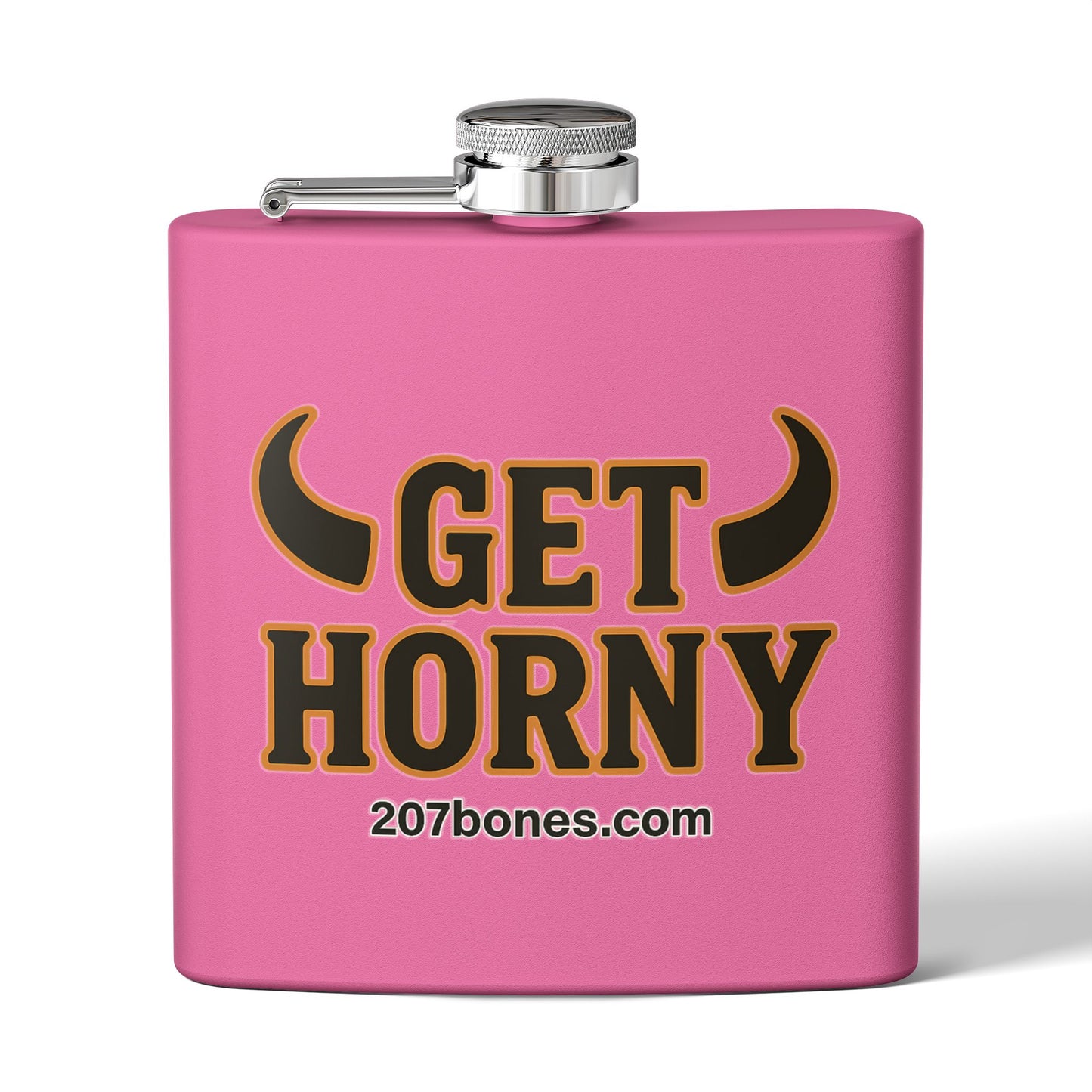Funny Stainless Steel Flask for Parties, Gifts, Camping, Get Horny Flask, Groomsmen Gift, Bachelor Party