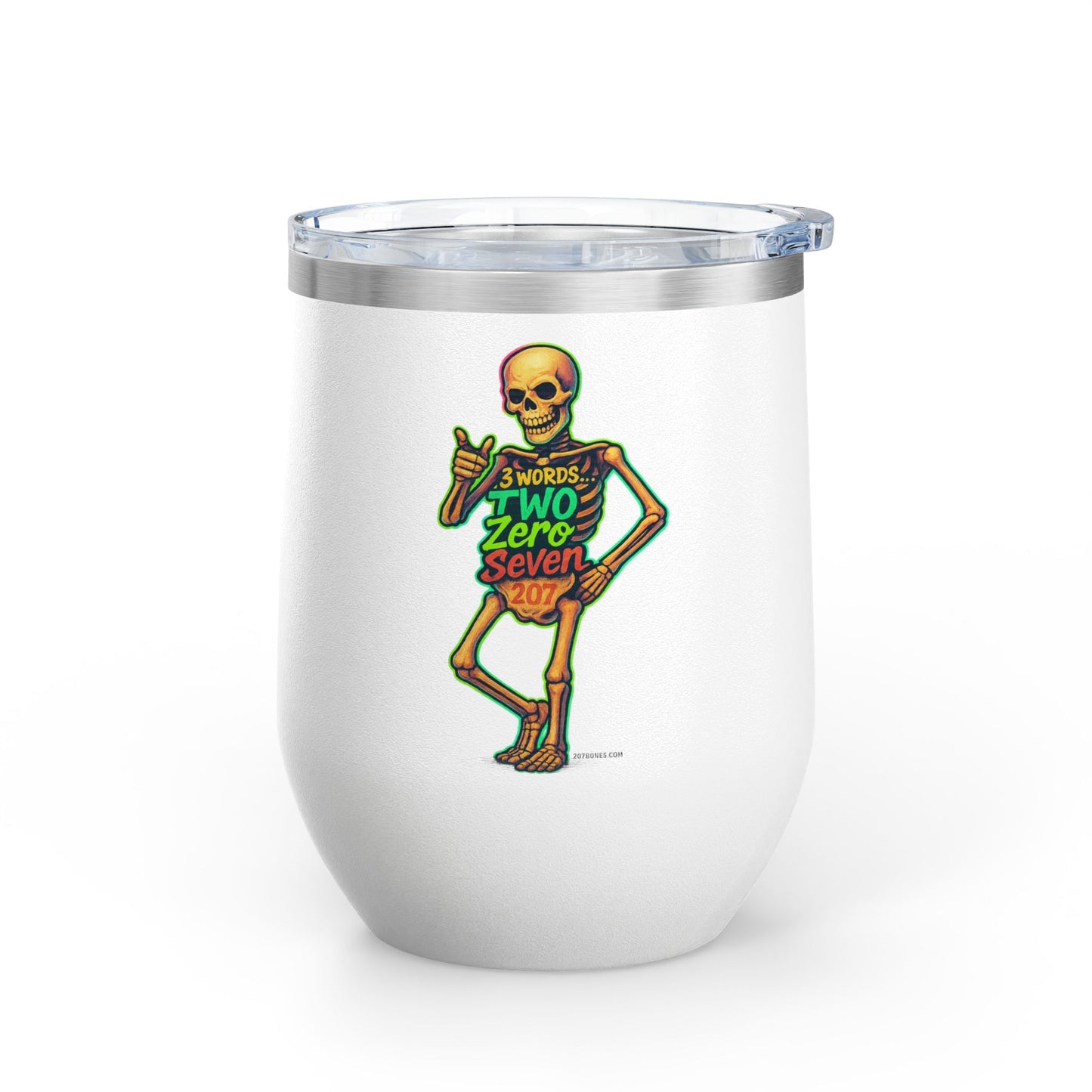 Halloween Skeleton Wine Tumbler, 12oz - Fun Gift for Spooky Celebrations, Unique Party Favor, Drinkware for Halloween Lovers, Cool Decor