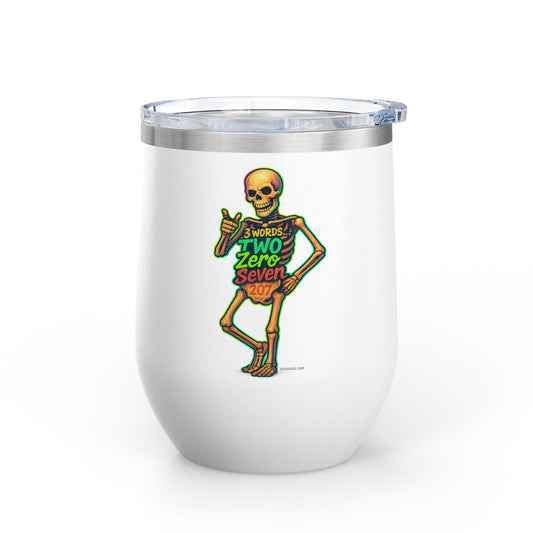 Halloween Skeleton Wine Tumbler, 12oz - Fun Gift for Spooky Celebrations, Unique Party Favor, Drinkware for Halloween Lovers, Cool Decor