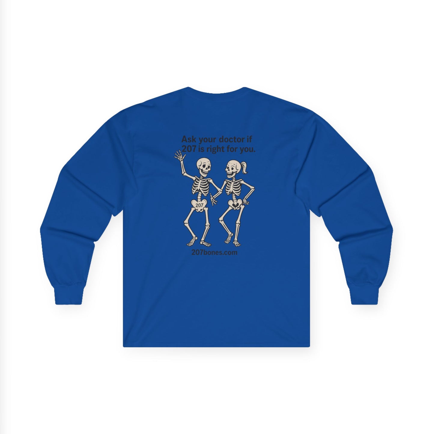 Funny Skeleton Long Sleeve Tee, Unisex Halloween Shirt, Comfy Casual Wear, Unique Gift for Doctors, Medical Humor Tee, October Celebration