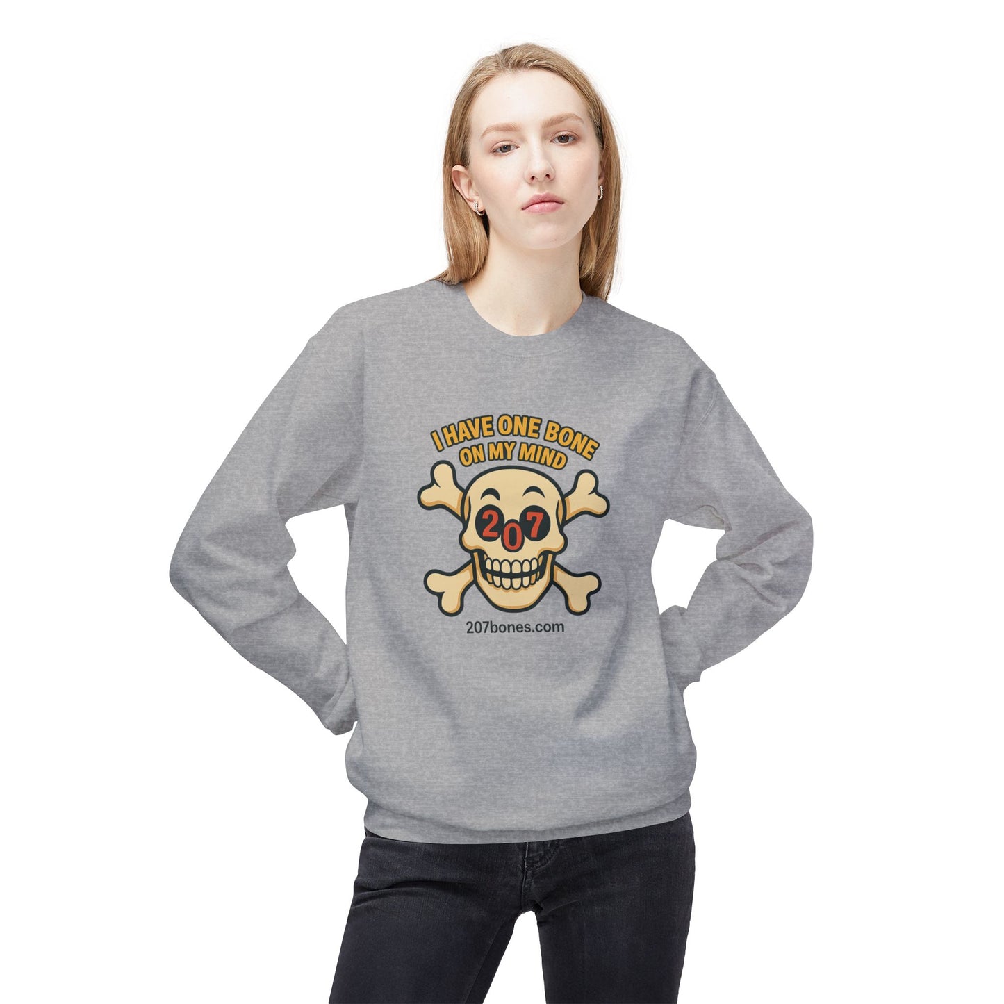 Bone-themed Unisex Sweatshirt, Cozy Crewneck for Dog Lovers, Fun Gift for Halloween, Pet Owners, Casual Wear, Relaxed Fit