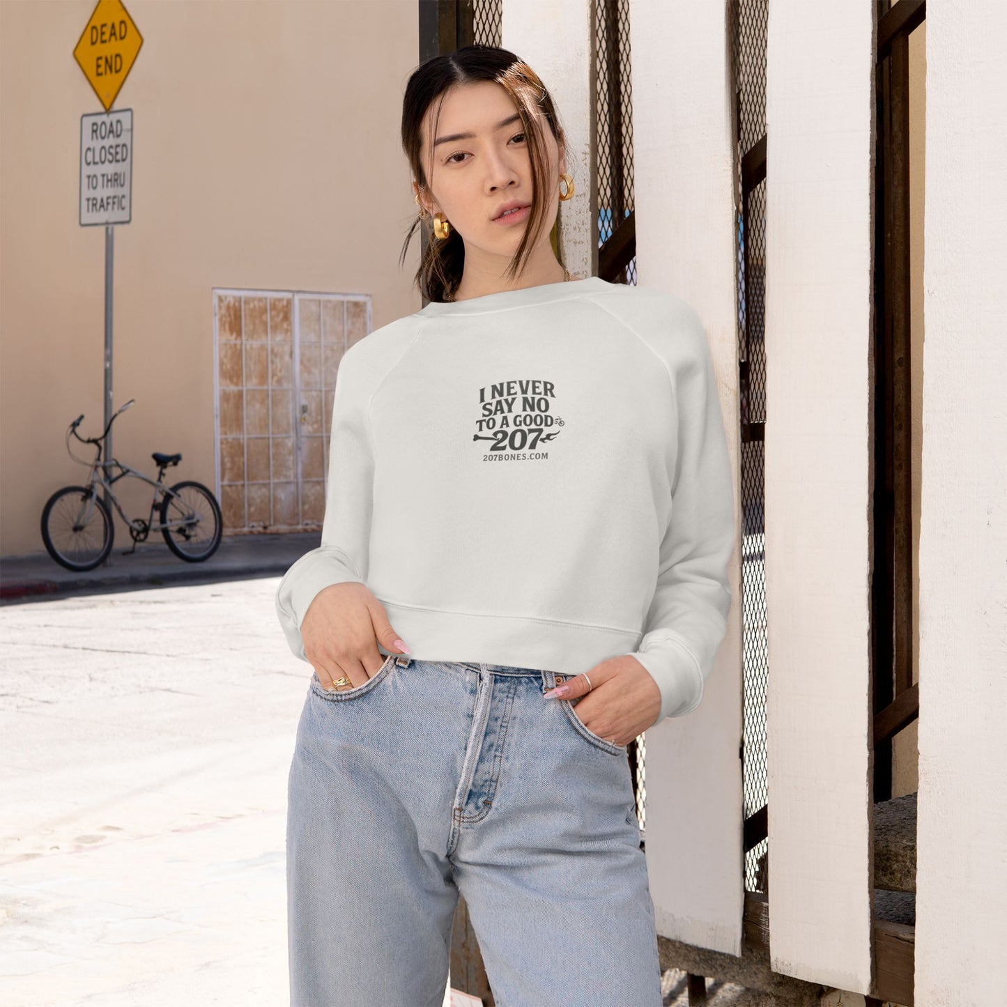 I Never Say No Cropped Pullover – Cozy Women's Sweatshirt, Casual Style, Gift for Her, Perfect for Any Season