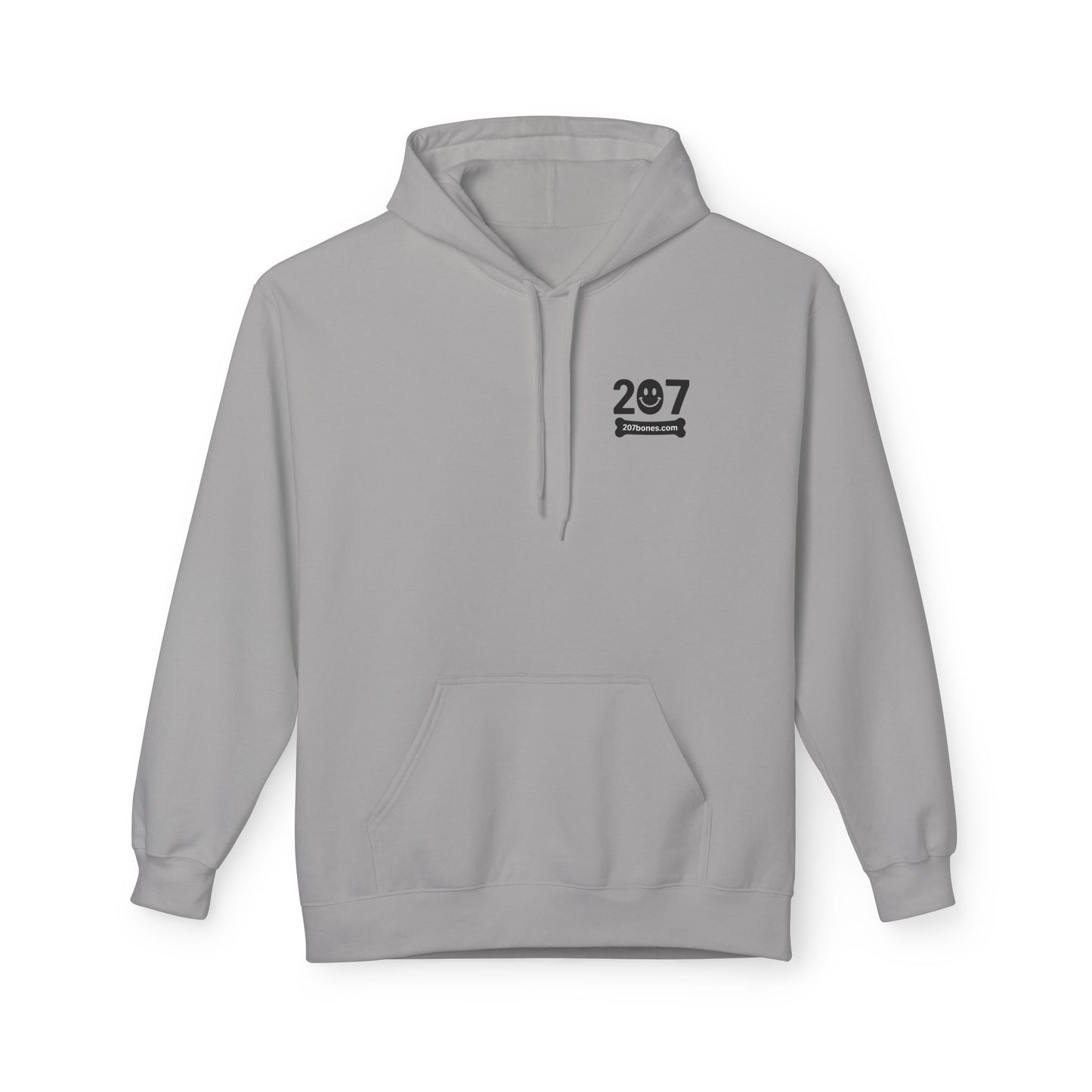 207 Bar & Grill Skeleton Hoodie, Softstyle Midweight Fleece, Unisex Pullover, Fun Gift for Halloween, Cozy Lounge Wear