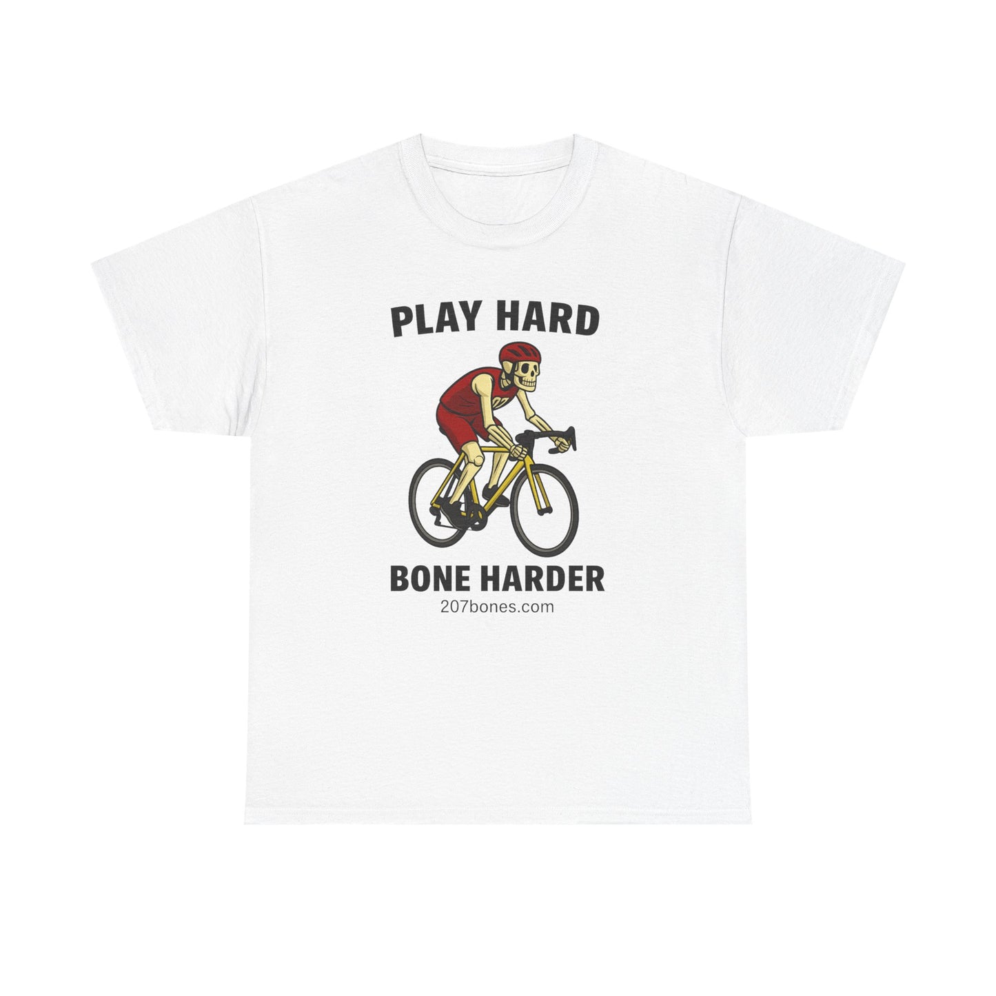 Unisex Cycling Tee - Play Hard Bone Harder