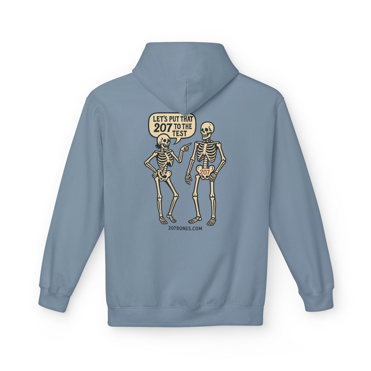 Whimsical Skeleton Humor Hoodie, Trendy Unisex Fleece Sweater for Halloween, Cozy Casual Wear, Perfect Gift for Friends, Fun Everyday Style