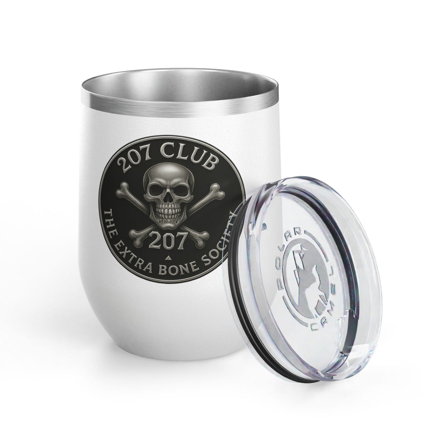 Skull Wine Tumbler, 12oz - Perfect for Parties, Gifts, Camping, 207 Club Inspired, Unique Drinkware