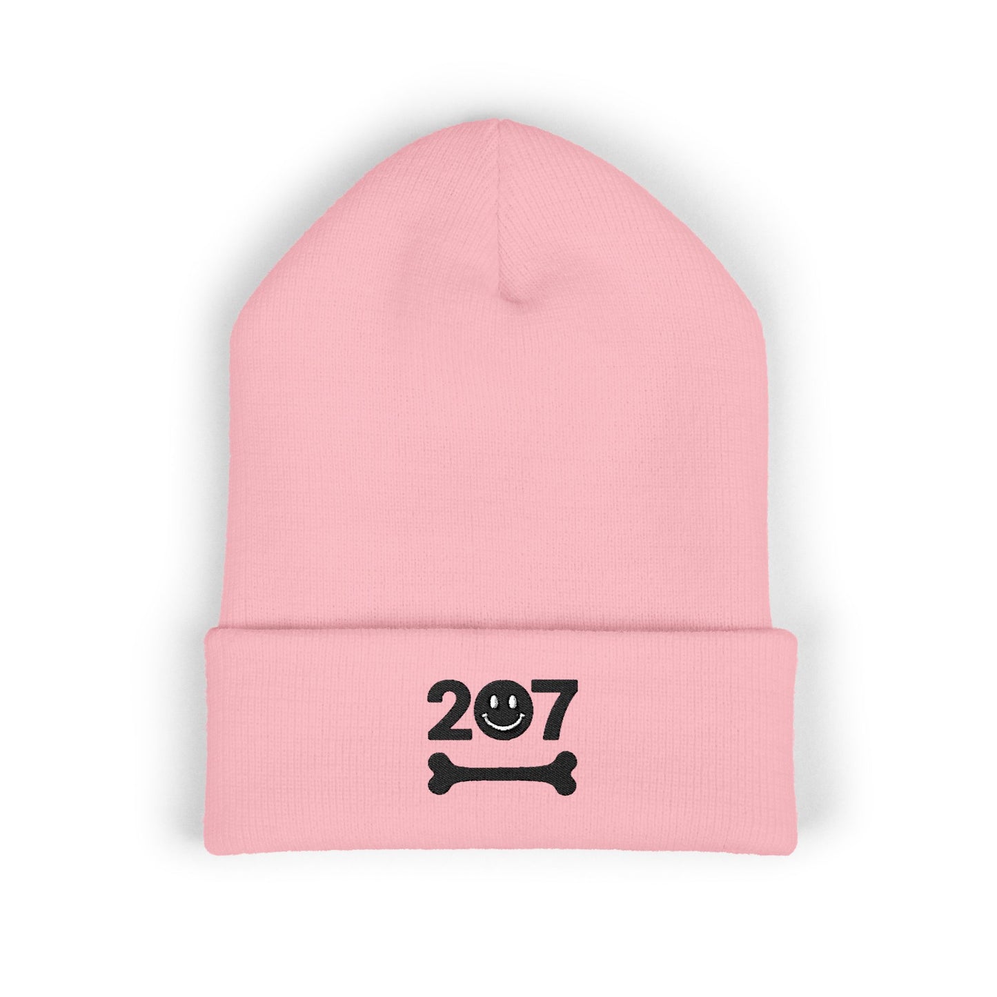 Classic Cuffed Beanie with 207 Embroidery, Trendy Winter Hat, Casual Streetwear Accessory, Unique Gift for Him or Her