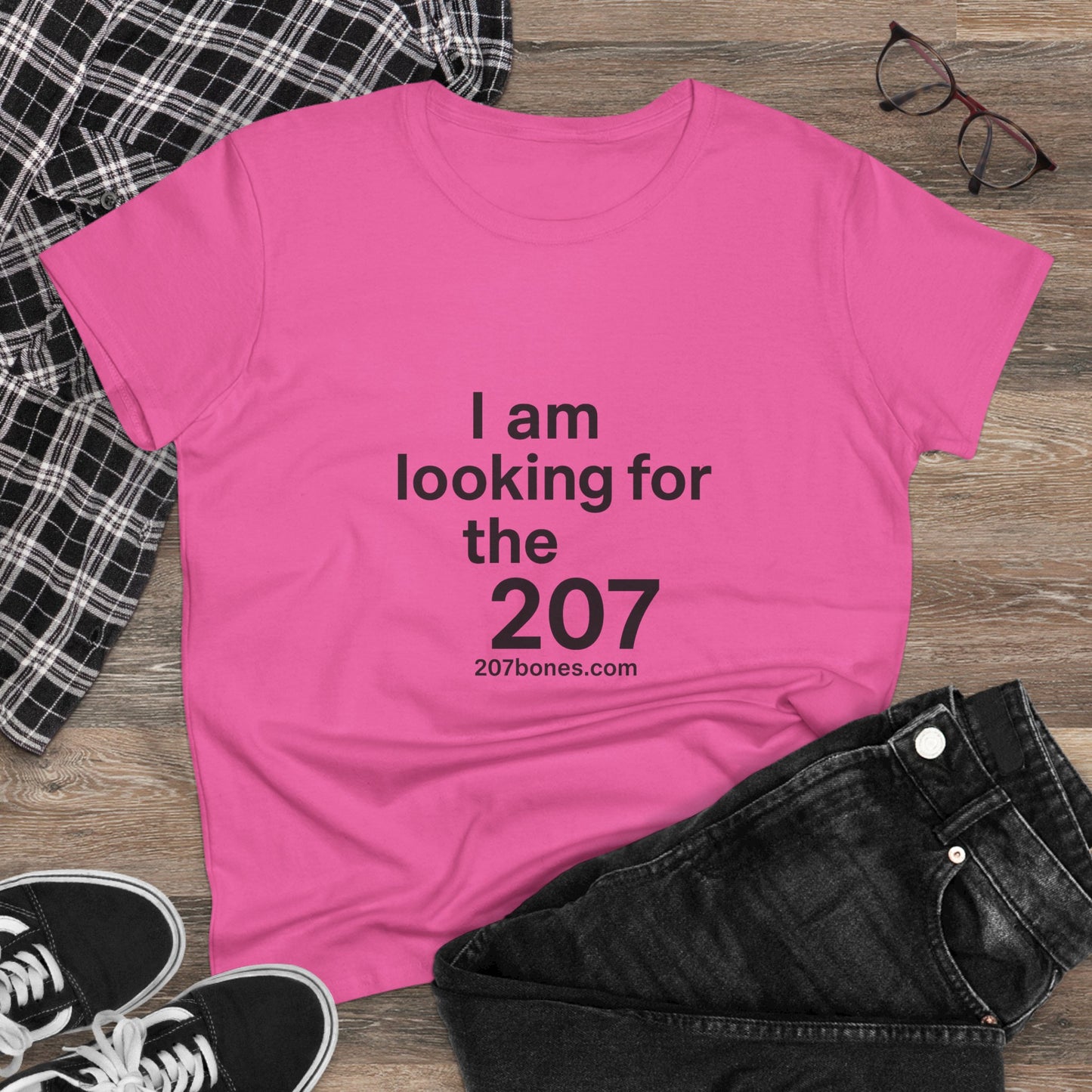 I Am Looking for the 207 Women's Cotton Tee, Fun Graphic T-Shirt, Casual Wear, Gift for Her, Everyday Comfort Tee