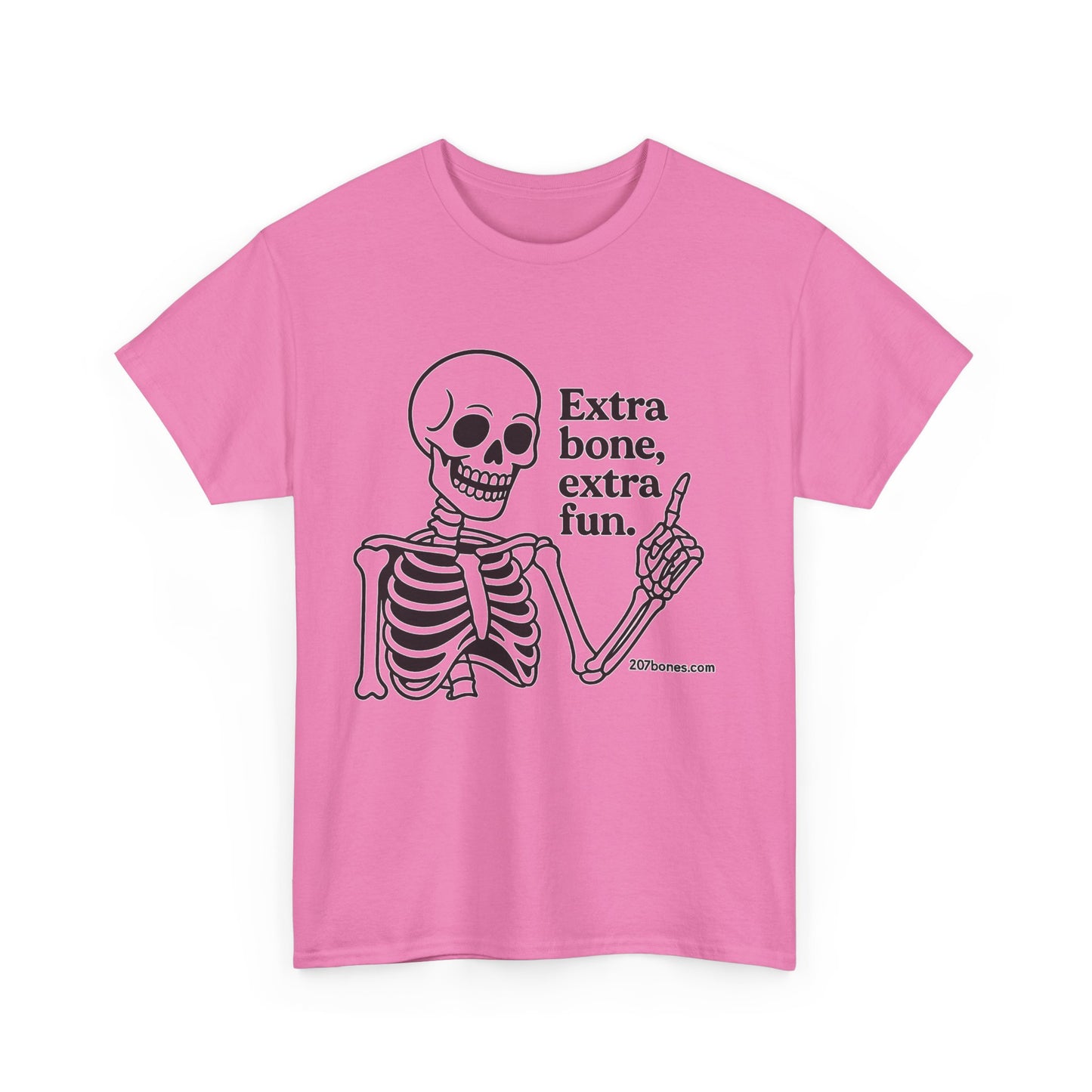 Extra Bone Extra Fun Skeleton Tee, Halloween T-Shirt, Funny Unisex Shirt, Spooky Gift, Graphic T-Shirt for Parties
