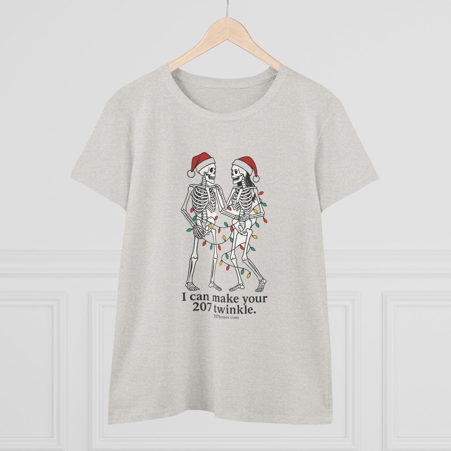 Cute Skeleton Christmas Tee, Funny Holiday Shirt, Gift for Halloween Lovers, Festive Everyday Wear, Unique Seasonal Apparel