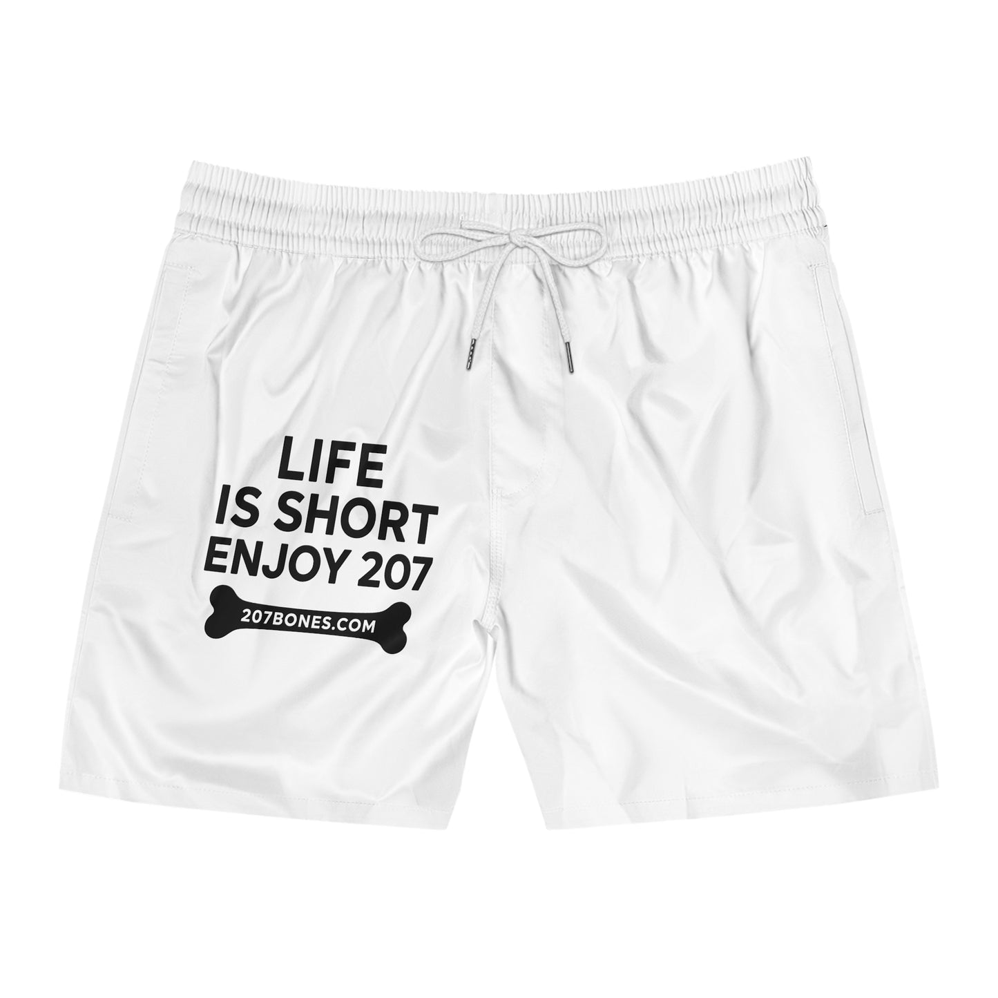 Men's Swim Shorts, Life is Short Enjoy 207 Swimwear, Beach Shorts, Casual Summer Shorts, Vacation Swim Trunks, Pool Party Outfit