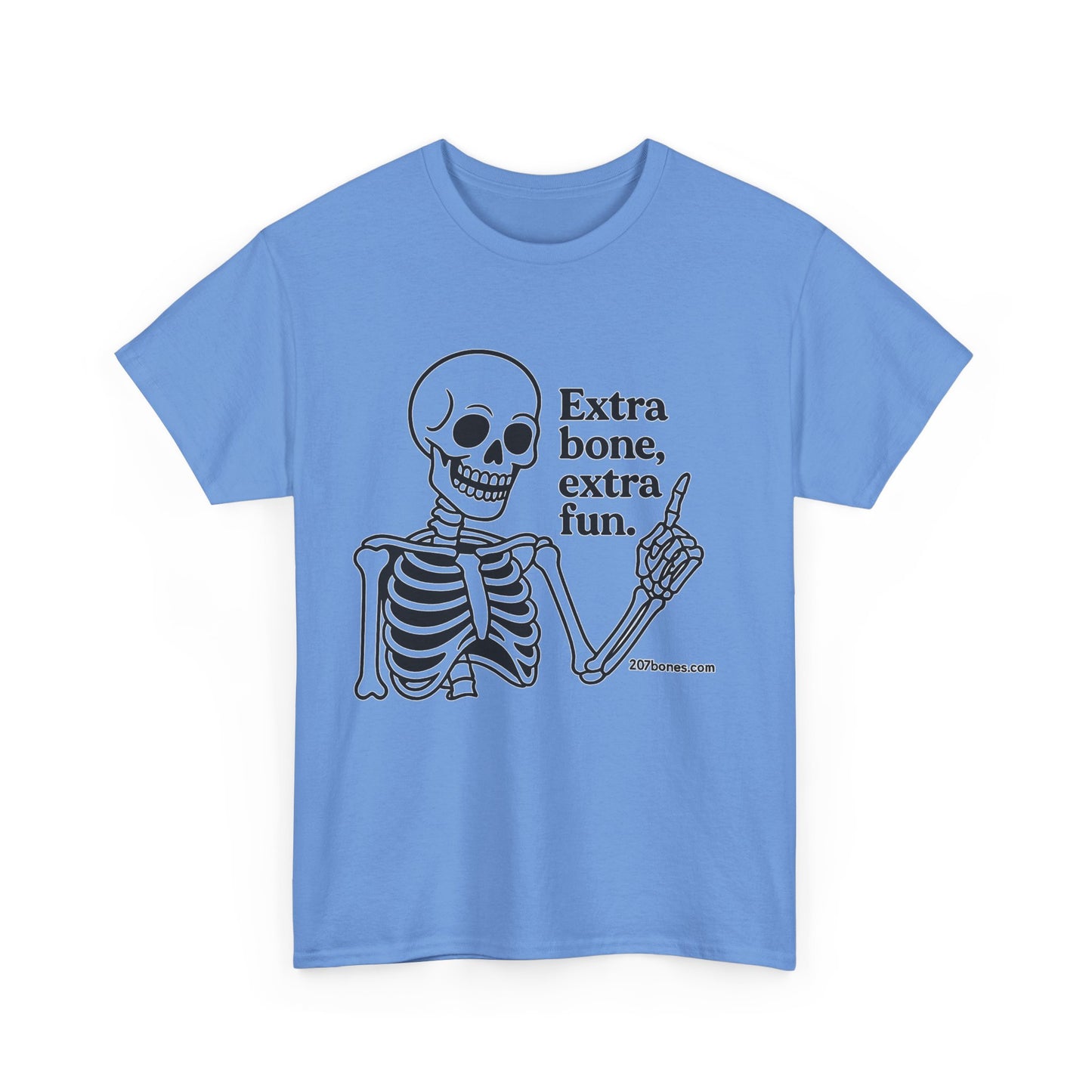 Extra Bone Extra Fun Skeleton Tee, Halloween T-Shirt, Funny Unisex Shirt, Spooky Gift, Graphic T-Shirt for Parties