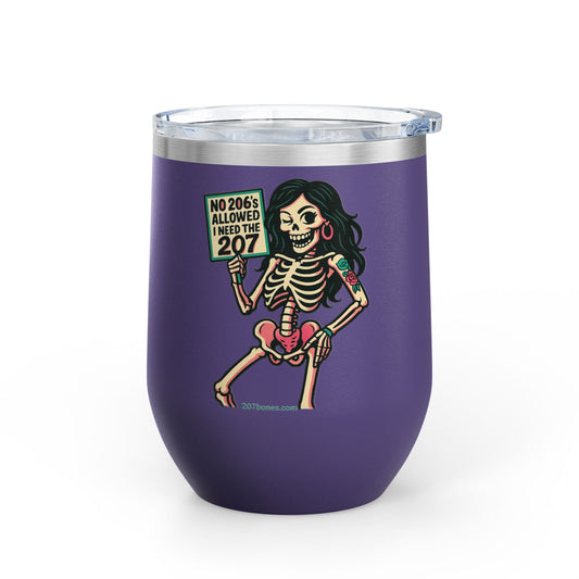 Spooky Skeleton Wine Tumbler, Fun Gift for Halloween, 12oz Insulated Drinkware, Unique Party Favor, Wine Lover Accessory, Skeleton Decor