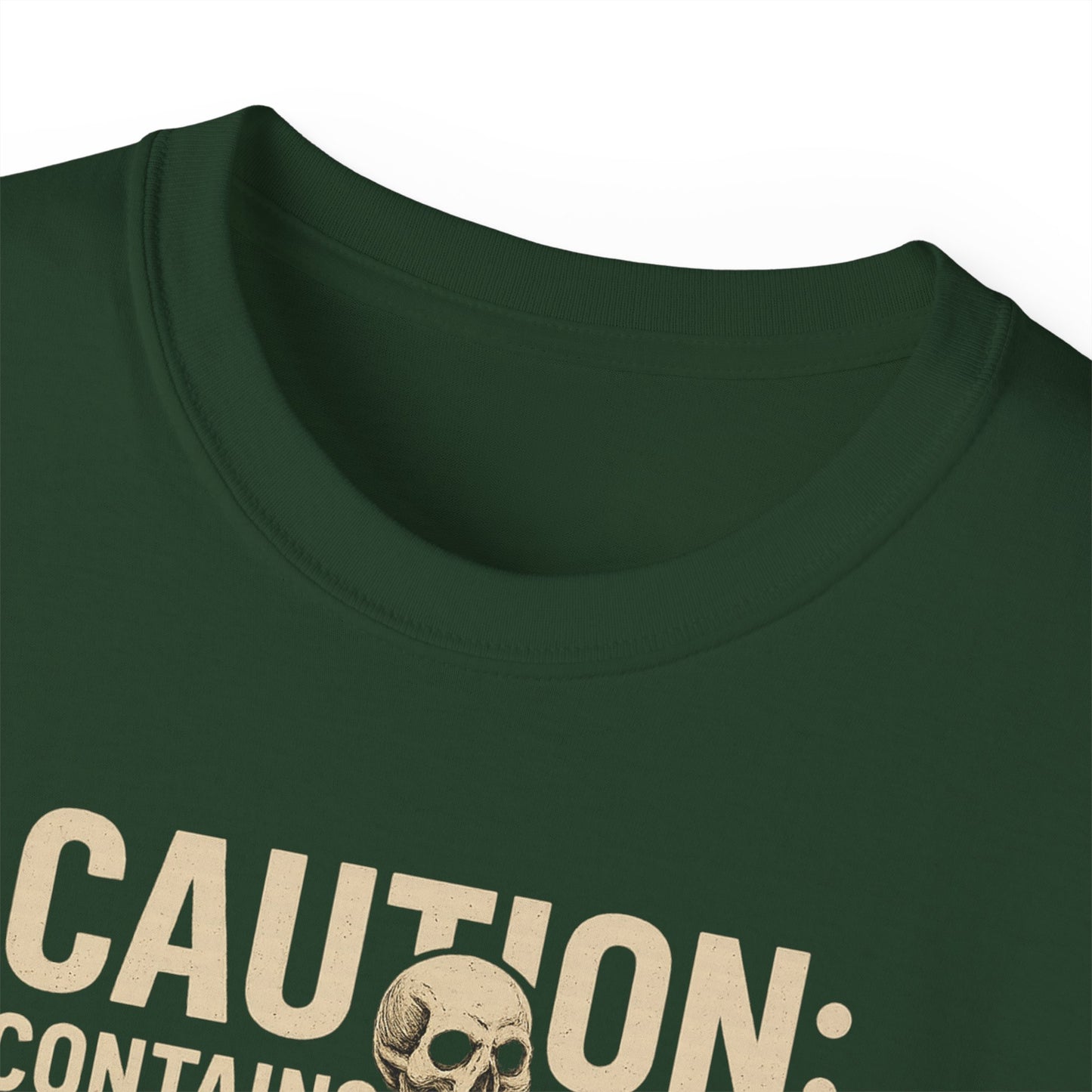 Caution Extra Bone Skeleton Tee, Funny Halloween Shirt, Unisex Spooky T-Shirt, Gift for Bone Lovers, Unique Skull Graphic Tee